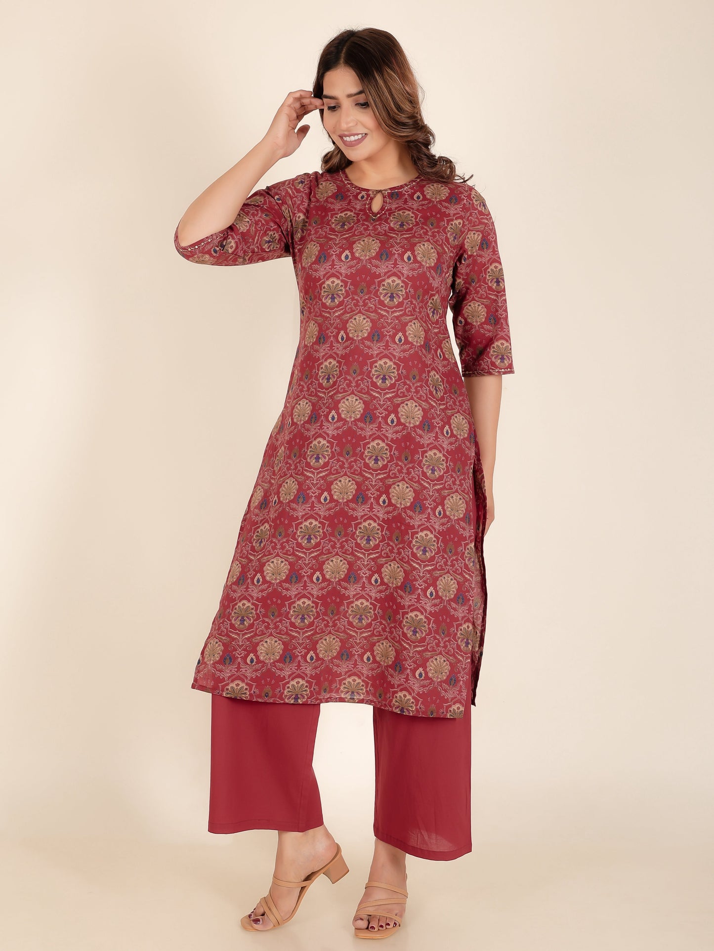 Soft Cotton Floral Kurta