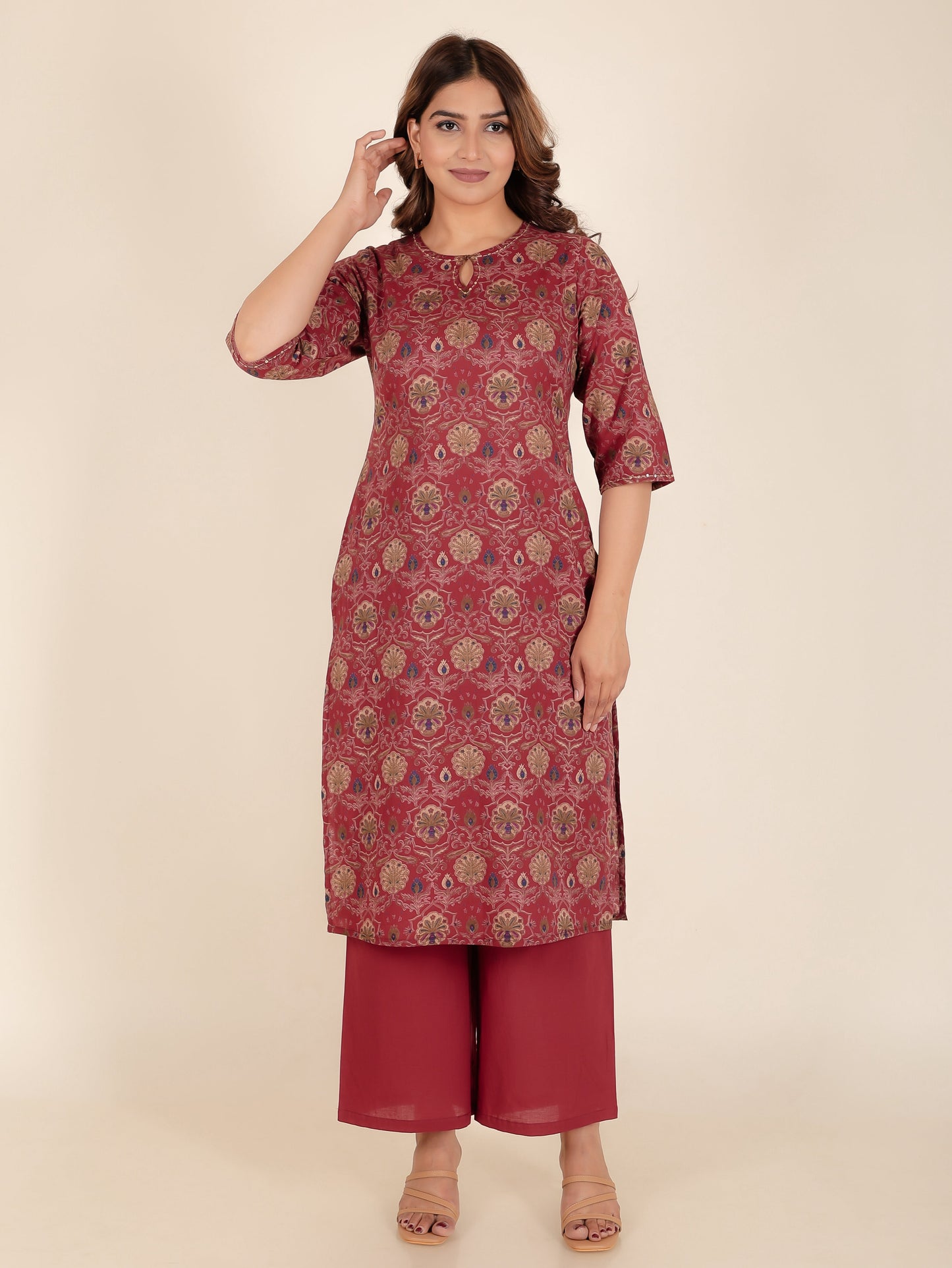 Soft Cotton Floral Kurta