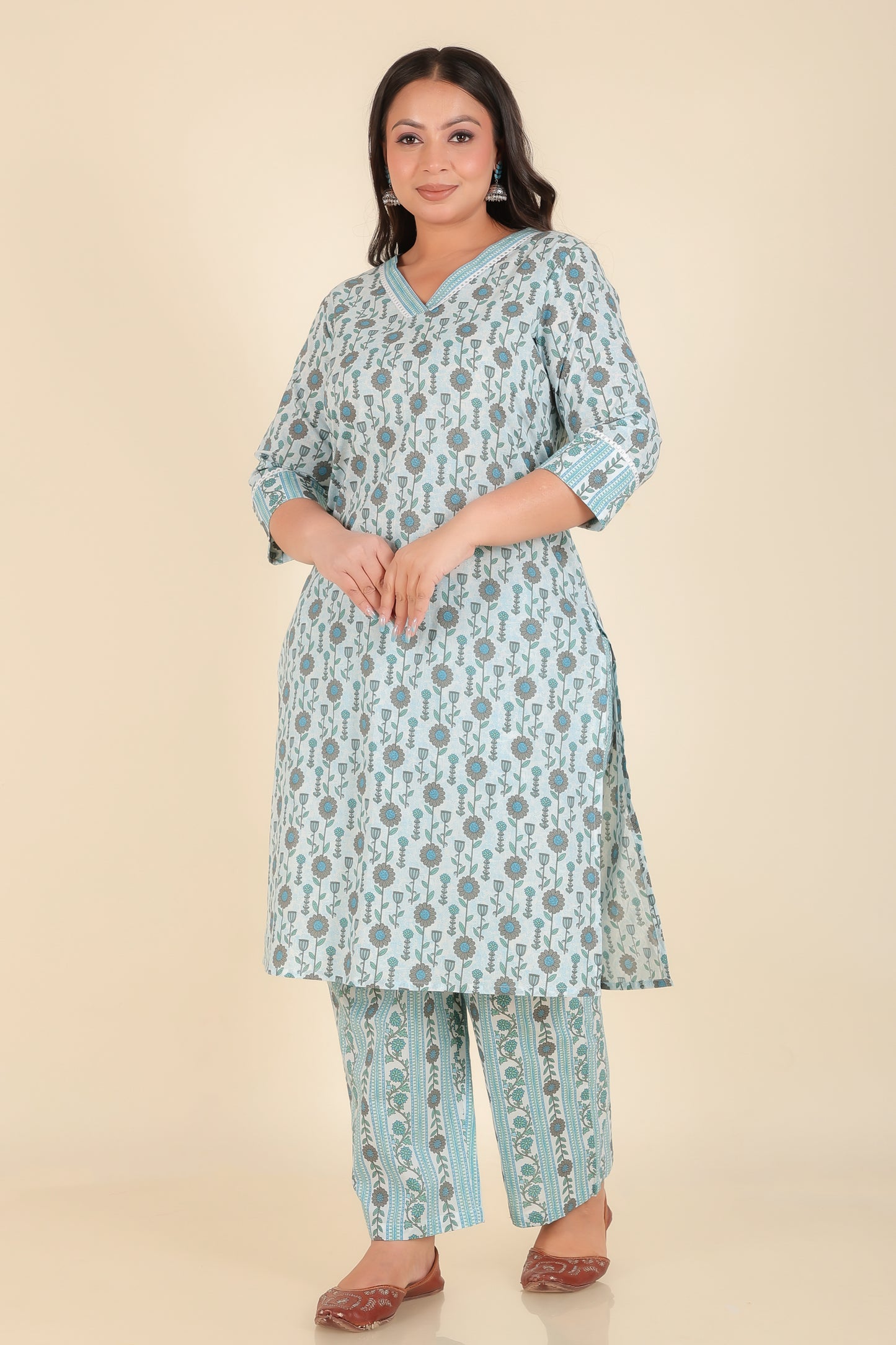 Soft Cotton Floral Kurta