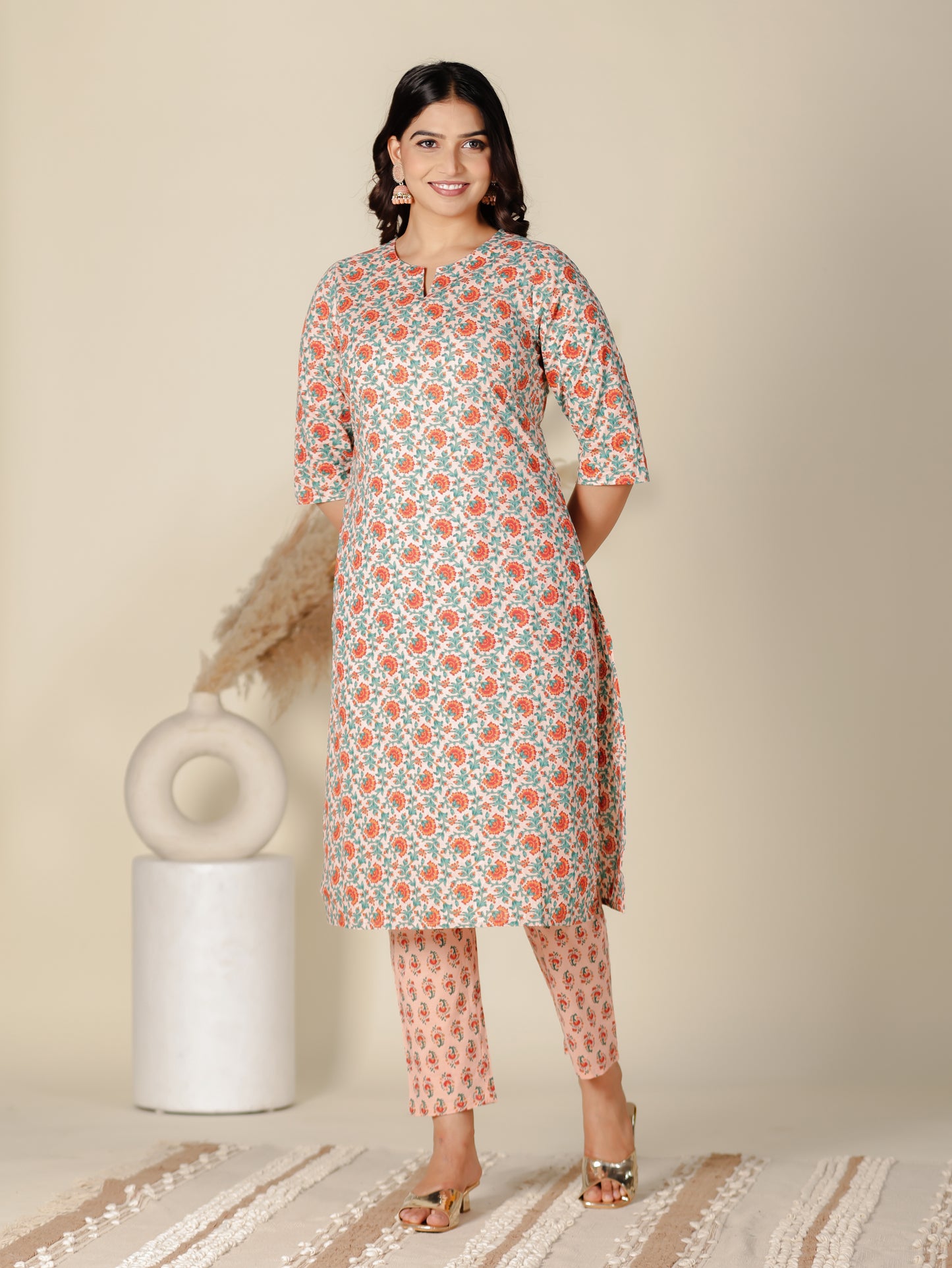 Soft Cotton Floral Kurta