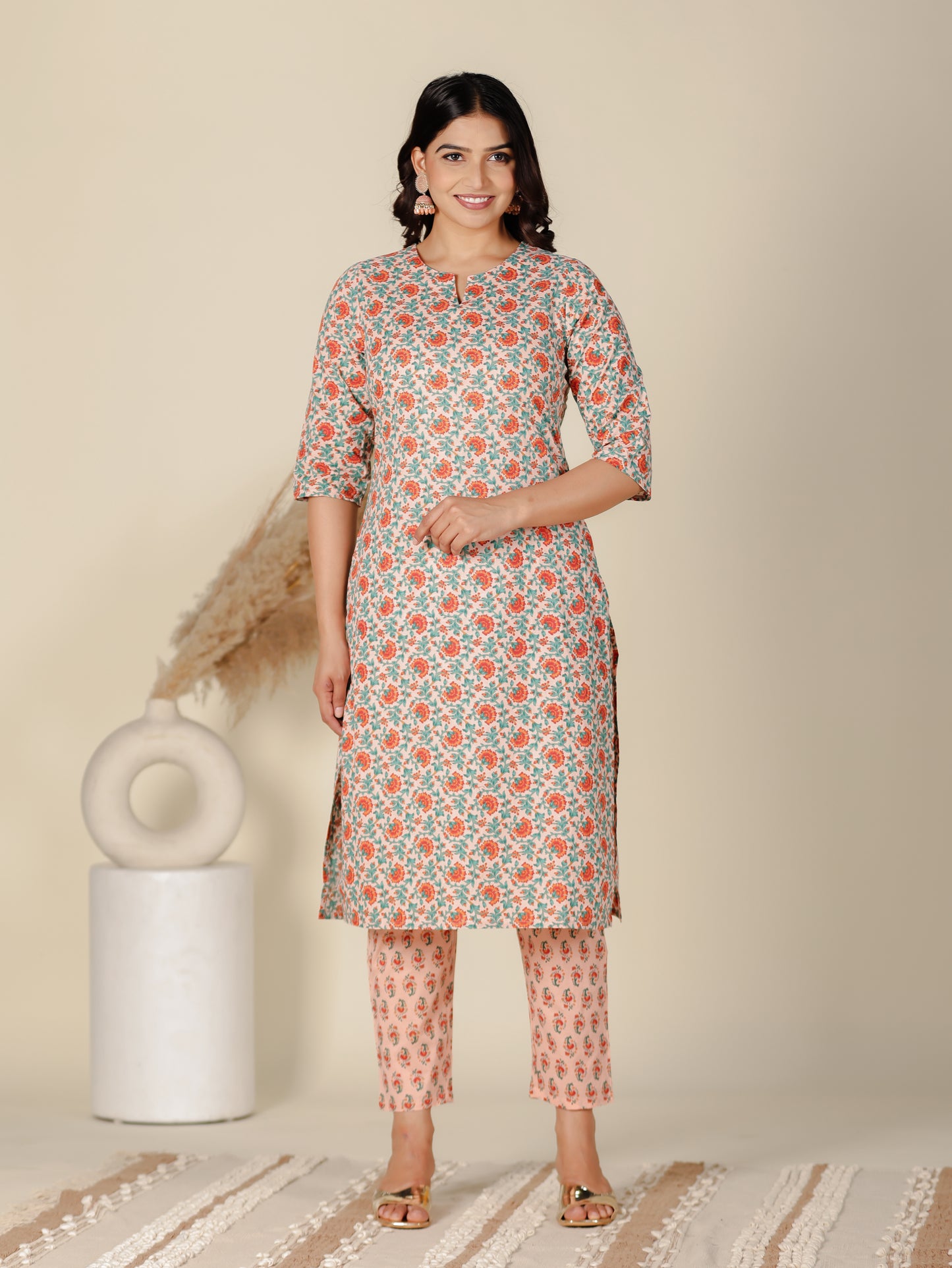 Soft Cotton Floral Kurta