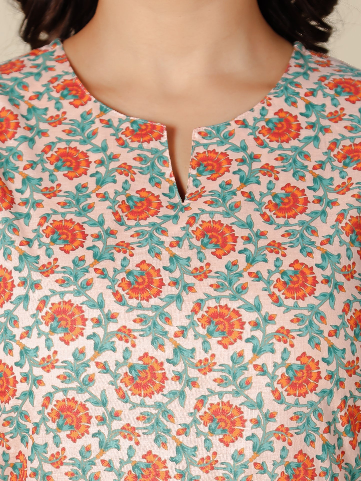 Soft Cotton Floral Kurta