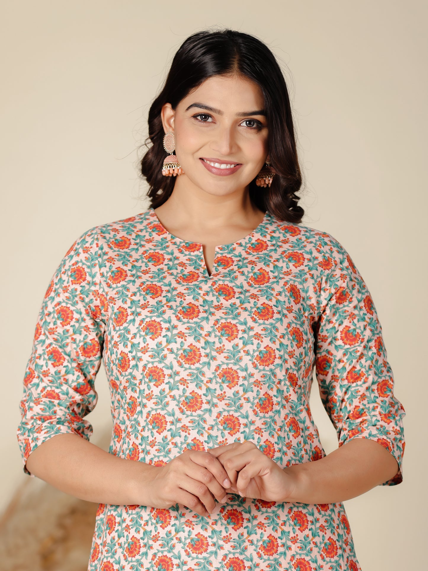 Soft Cotton Floral Kurta