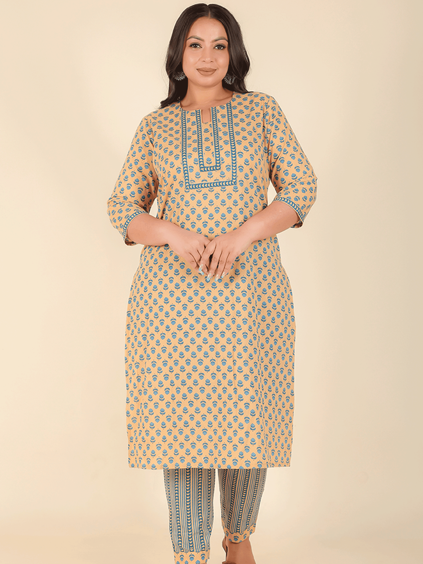 Soft Cotton Block Kurta