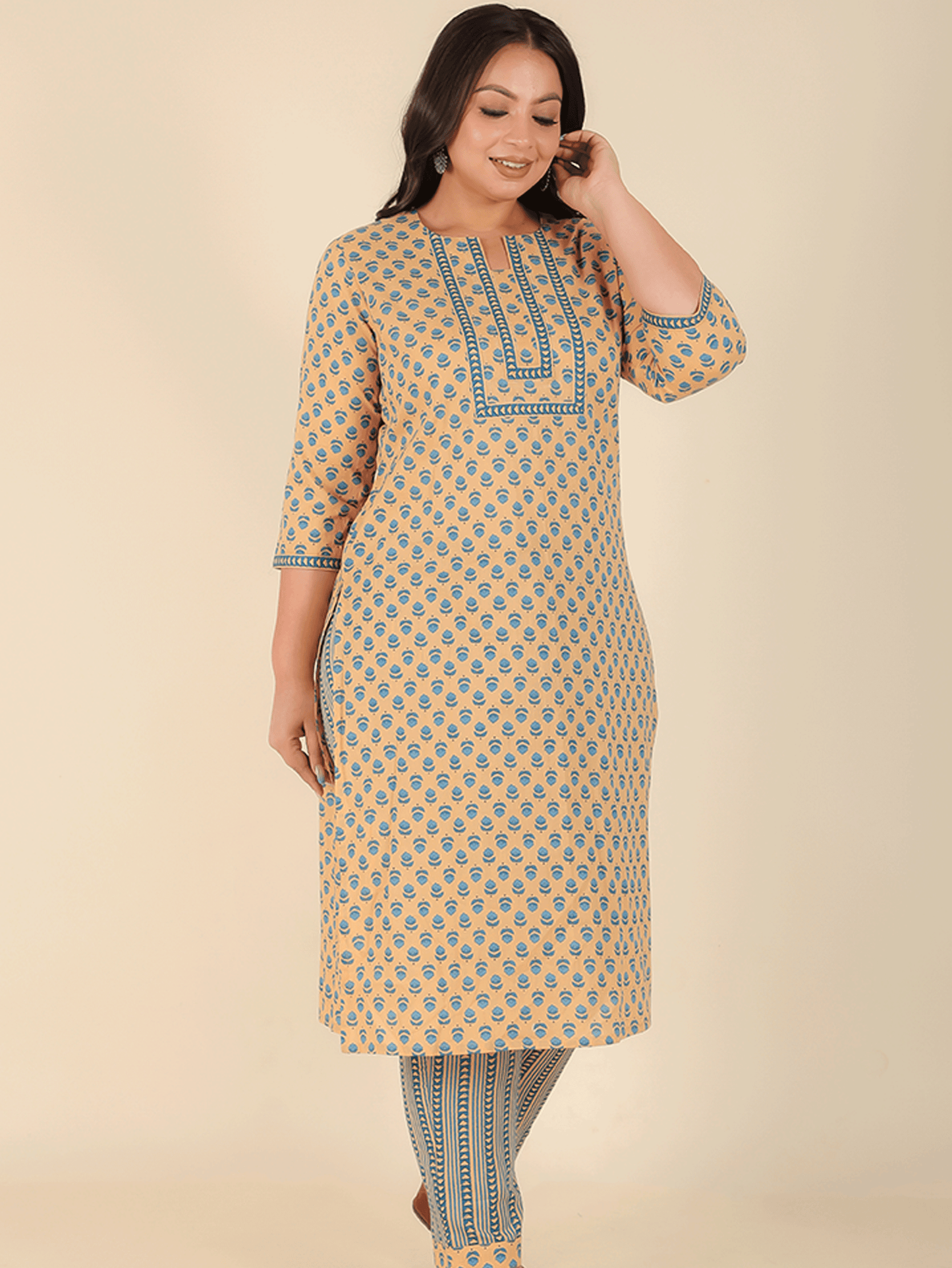 Soft Cotton Block Kurta