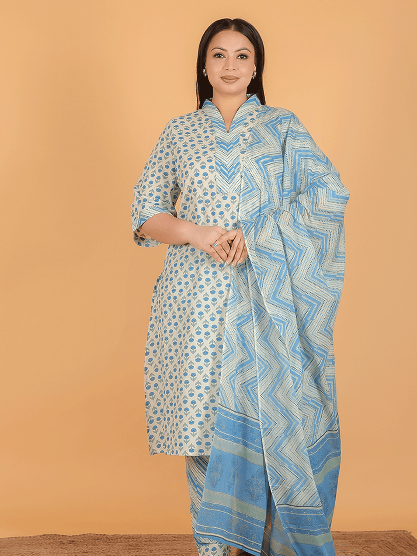 Voile Cotton Chevron Dupatta