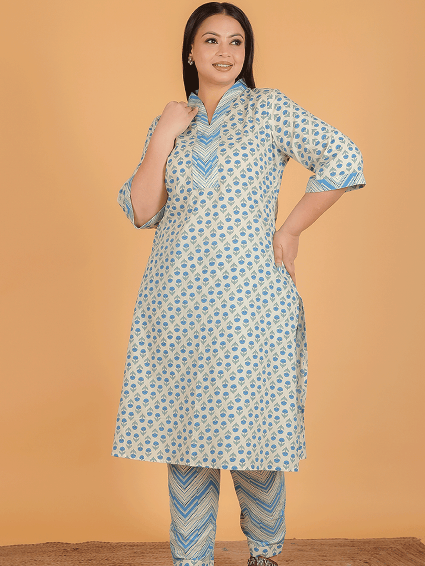 Soft Cotton Block Kurta