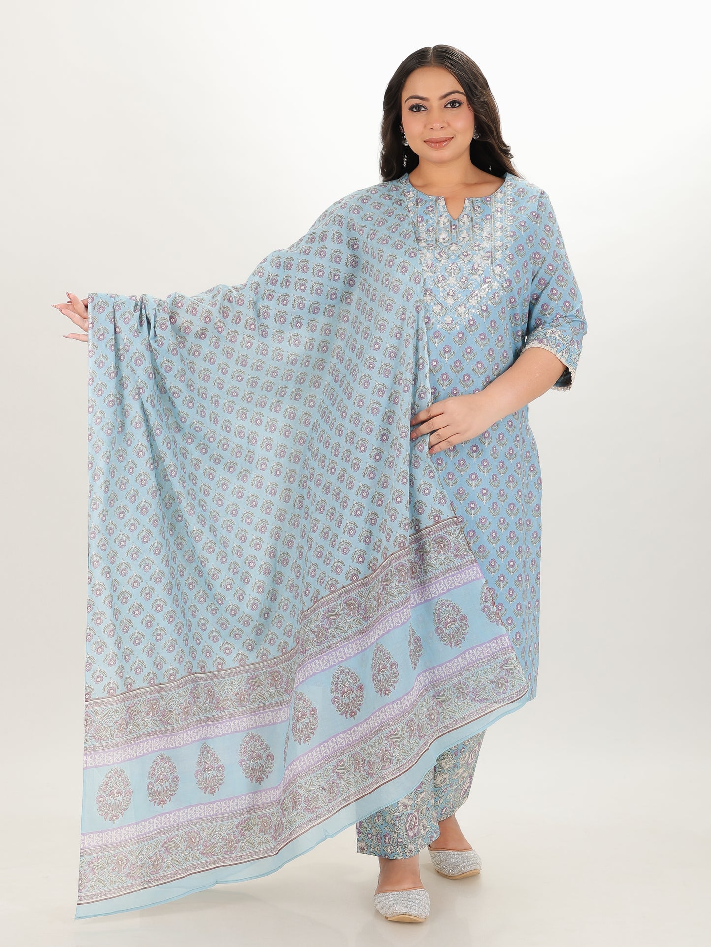 Voile Cotton Block Dupatta