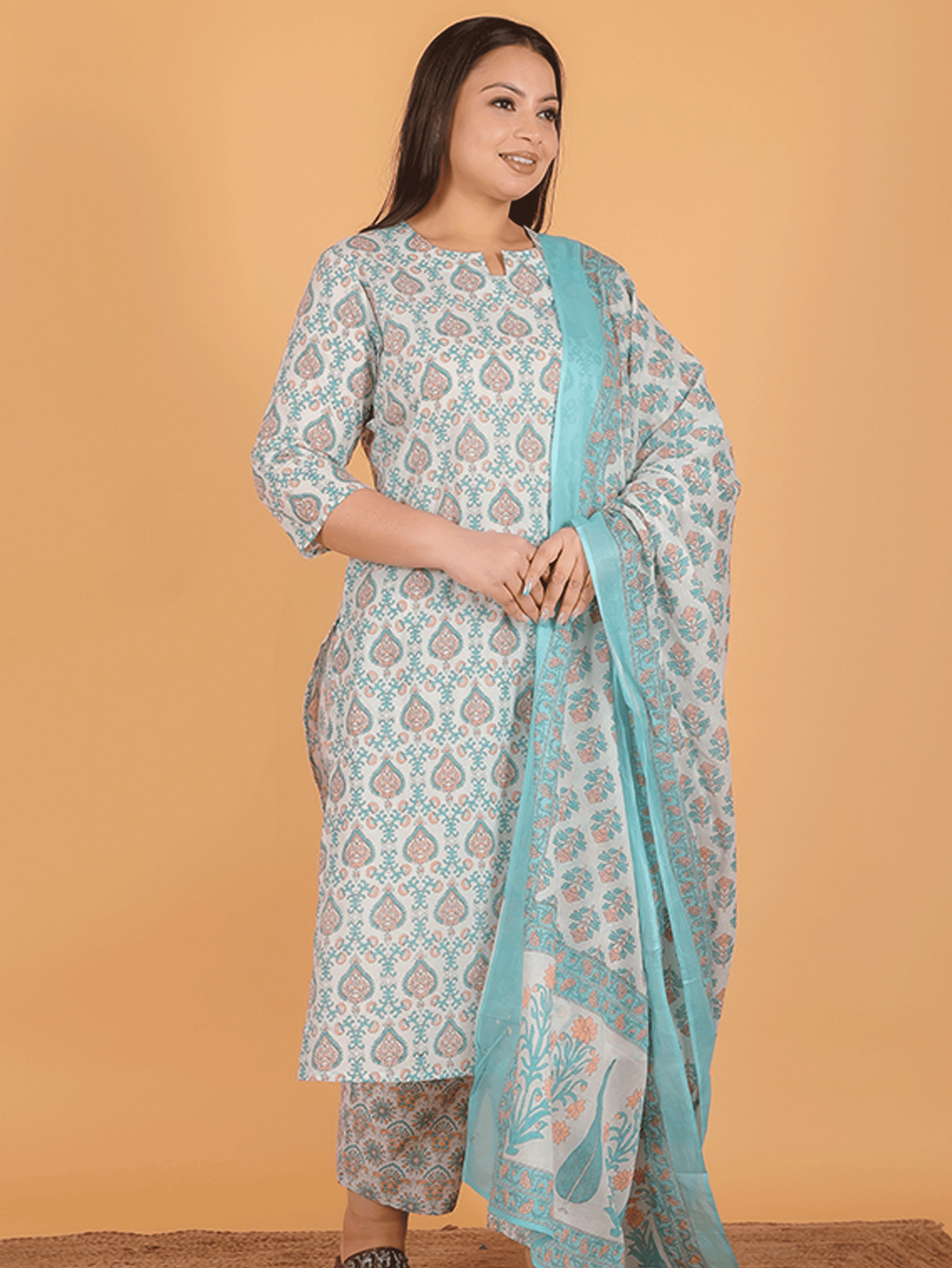 Soft Cotton Geometric Kurta