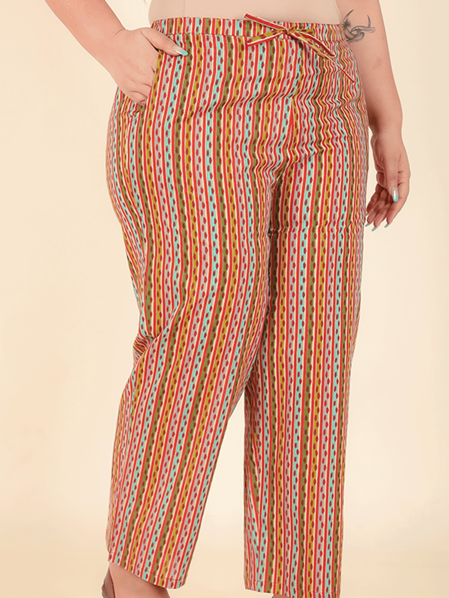 Soft Cotton Striped Pant