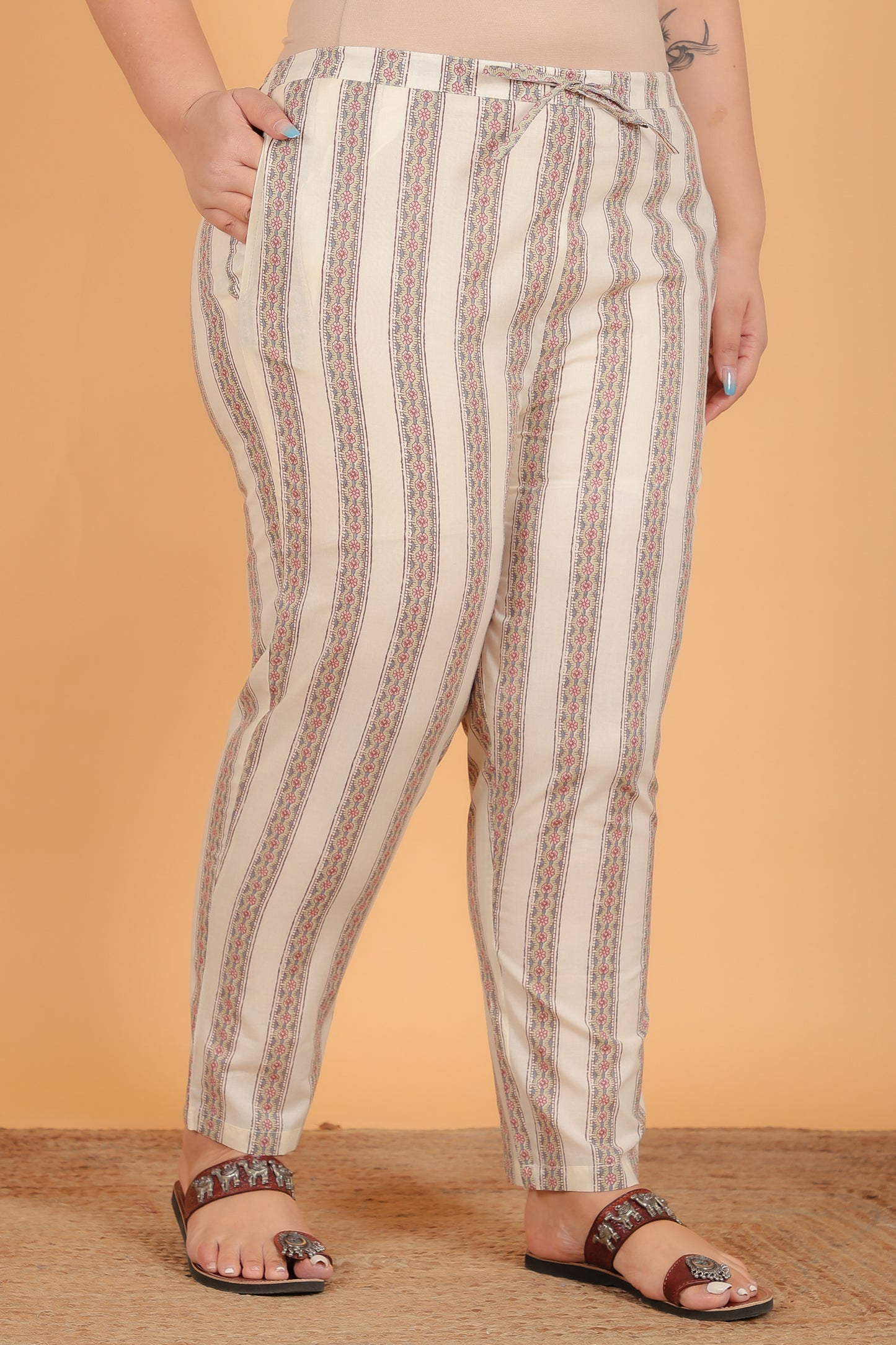 Soft Cotton Striped Pant