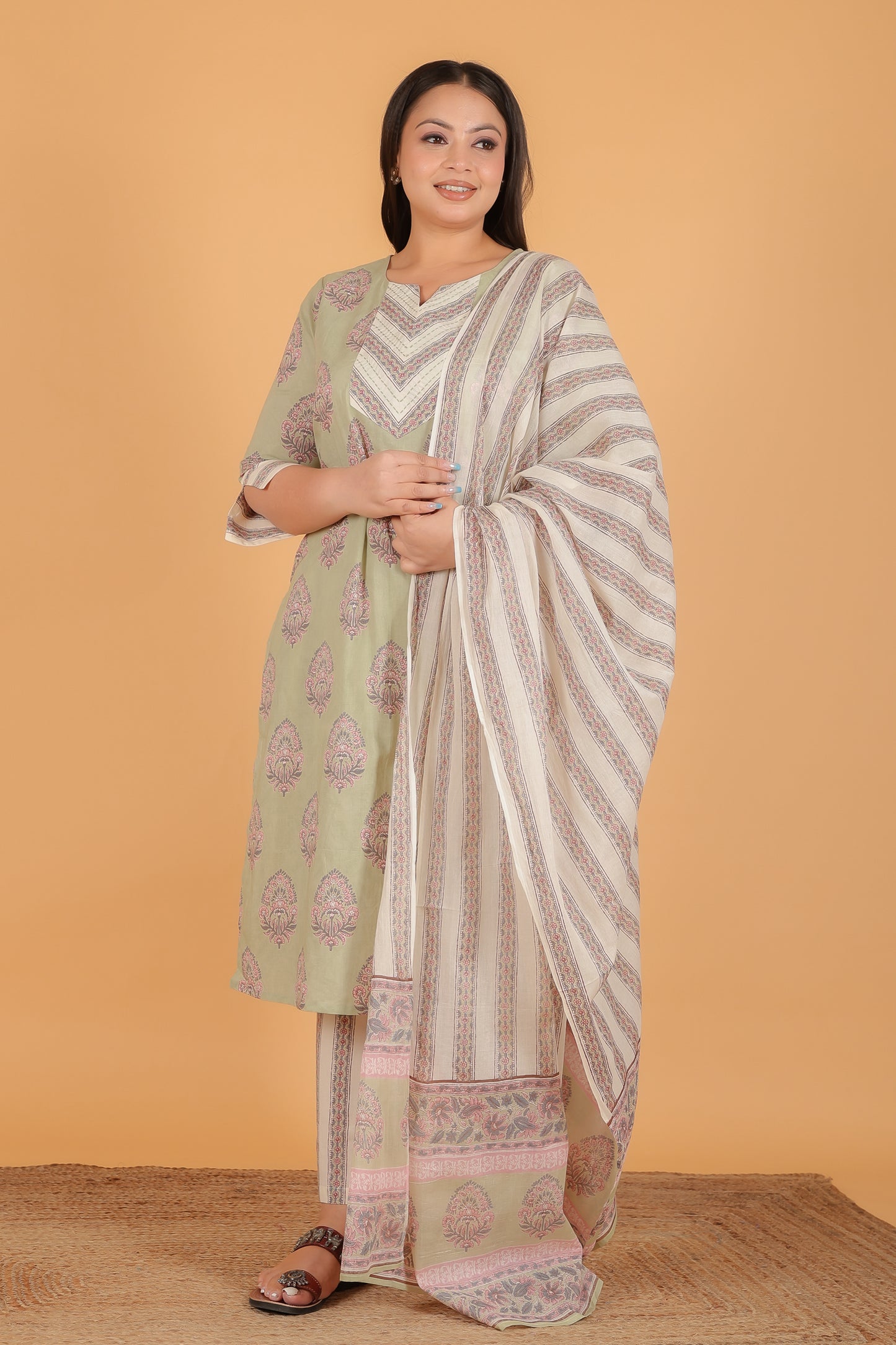 Soft Cotton Floral Kurta