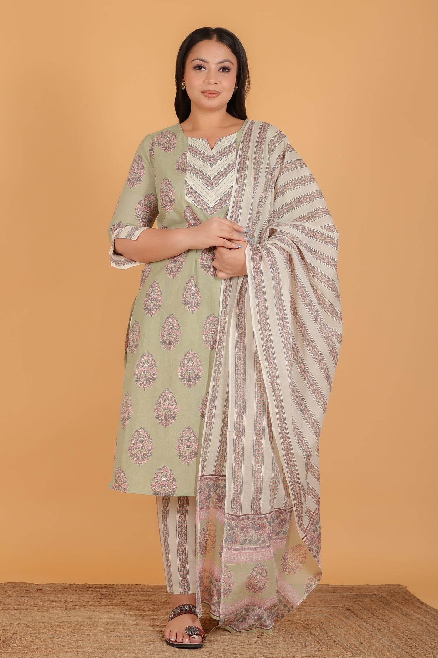 Soft Cotton Floral Kurta