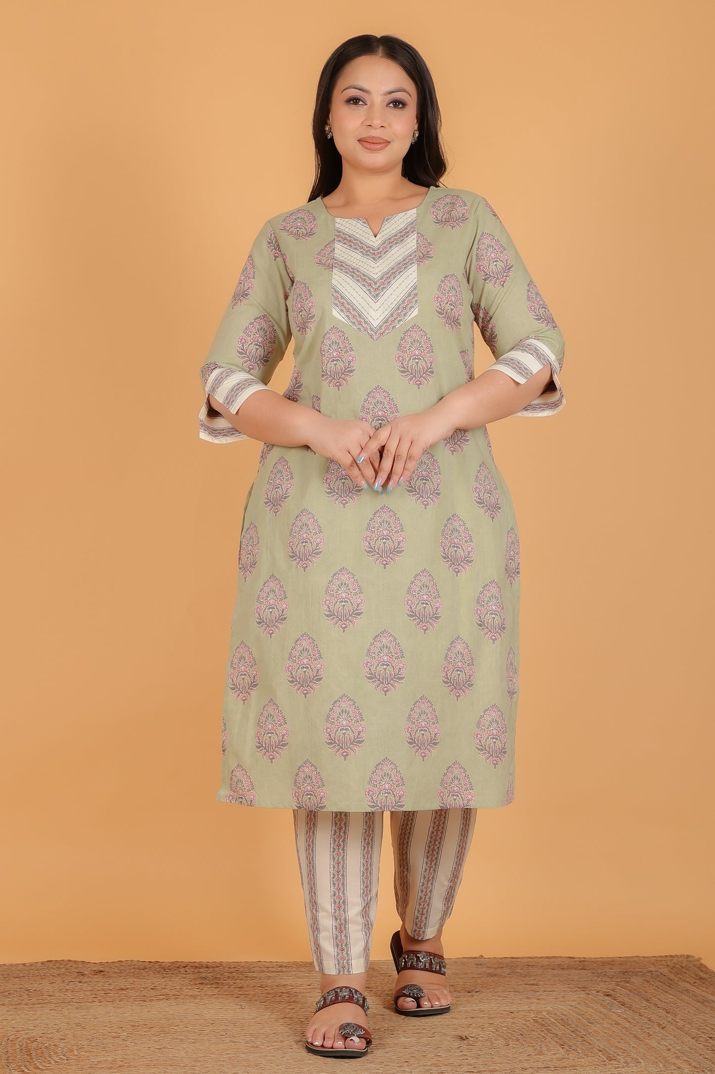 Soft Cotton Floral Kurta