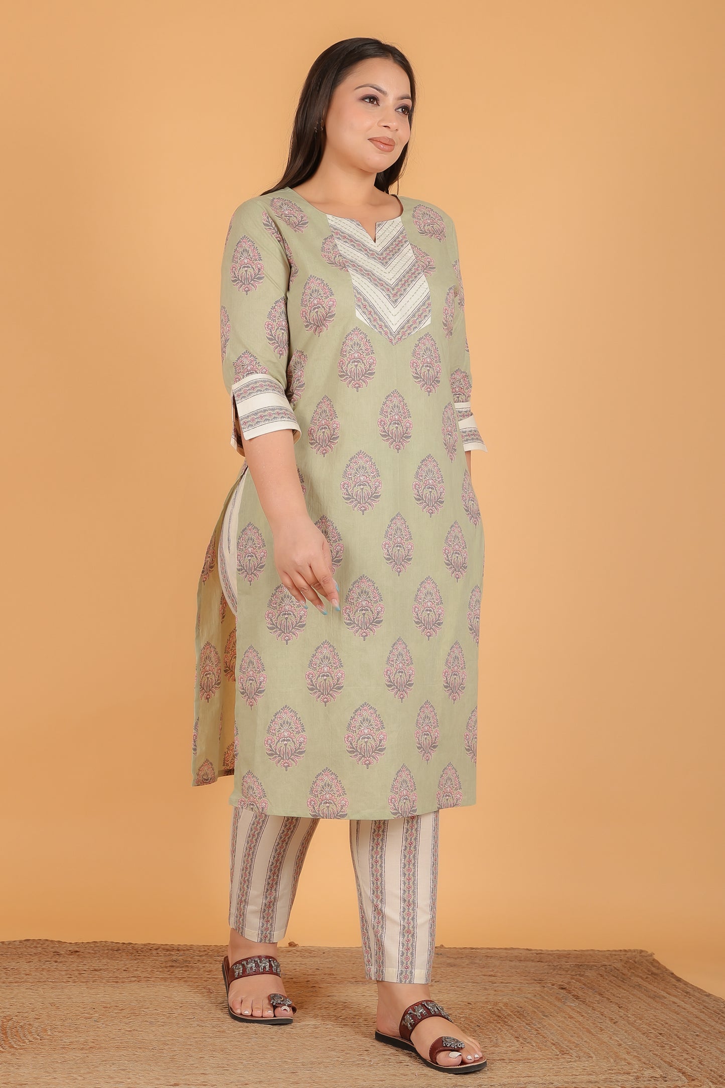 Soft Cotton Floral Kurta