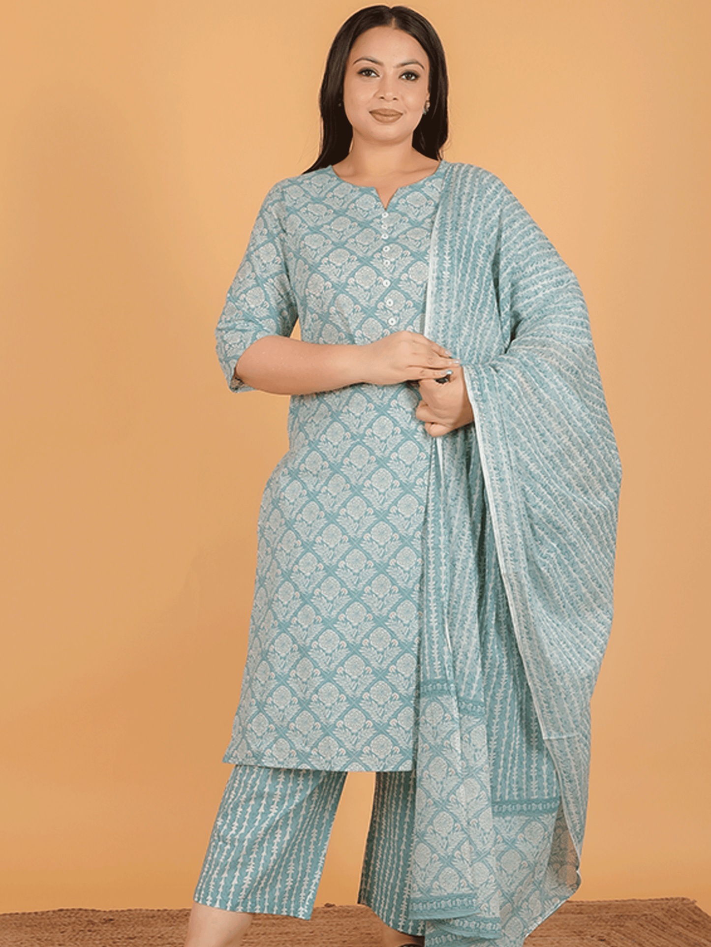 Soft Cotton Floral Kurta