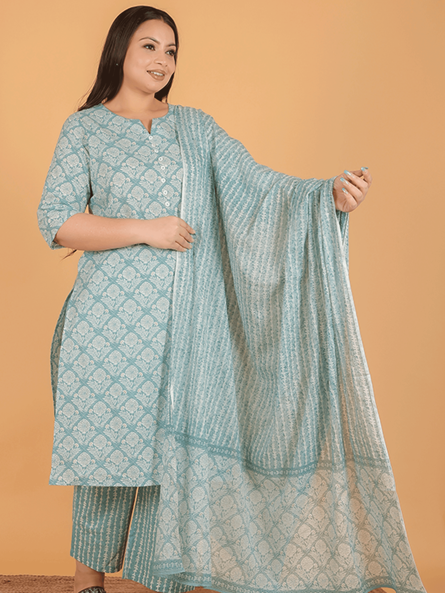 Soft Cotton Floral Kurta