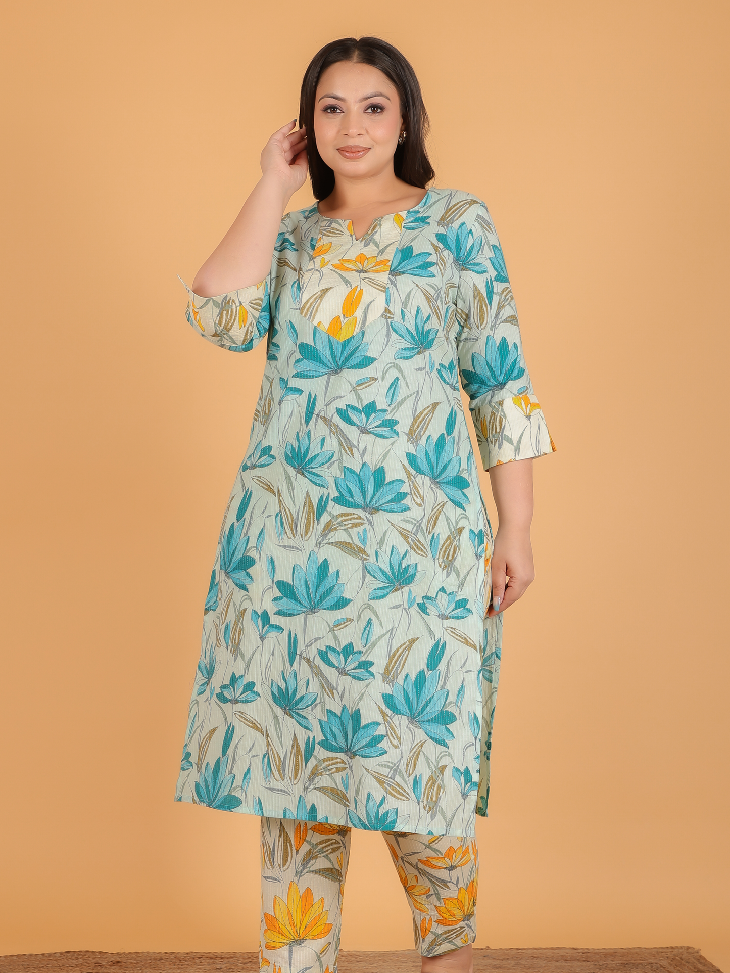 Soft Cotton Floral Kurta