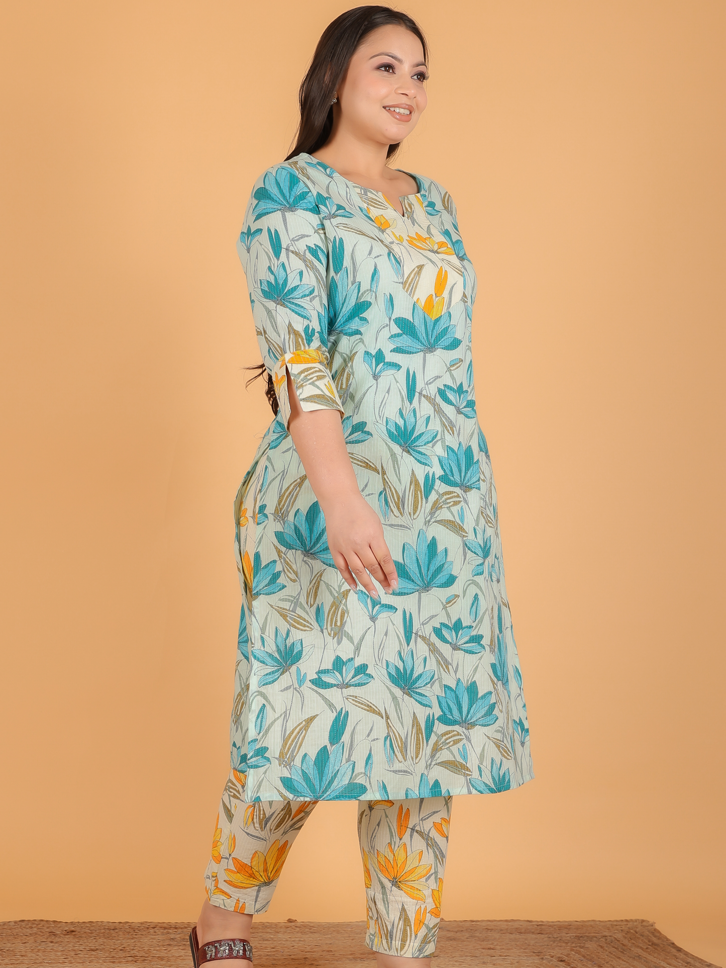 Soft Cotton Floral Kurta