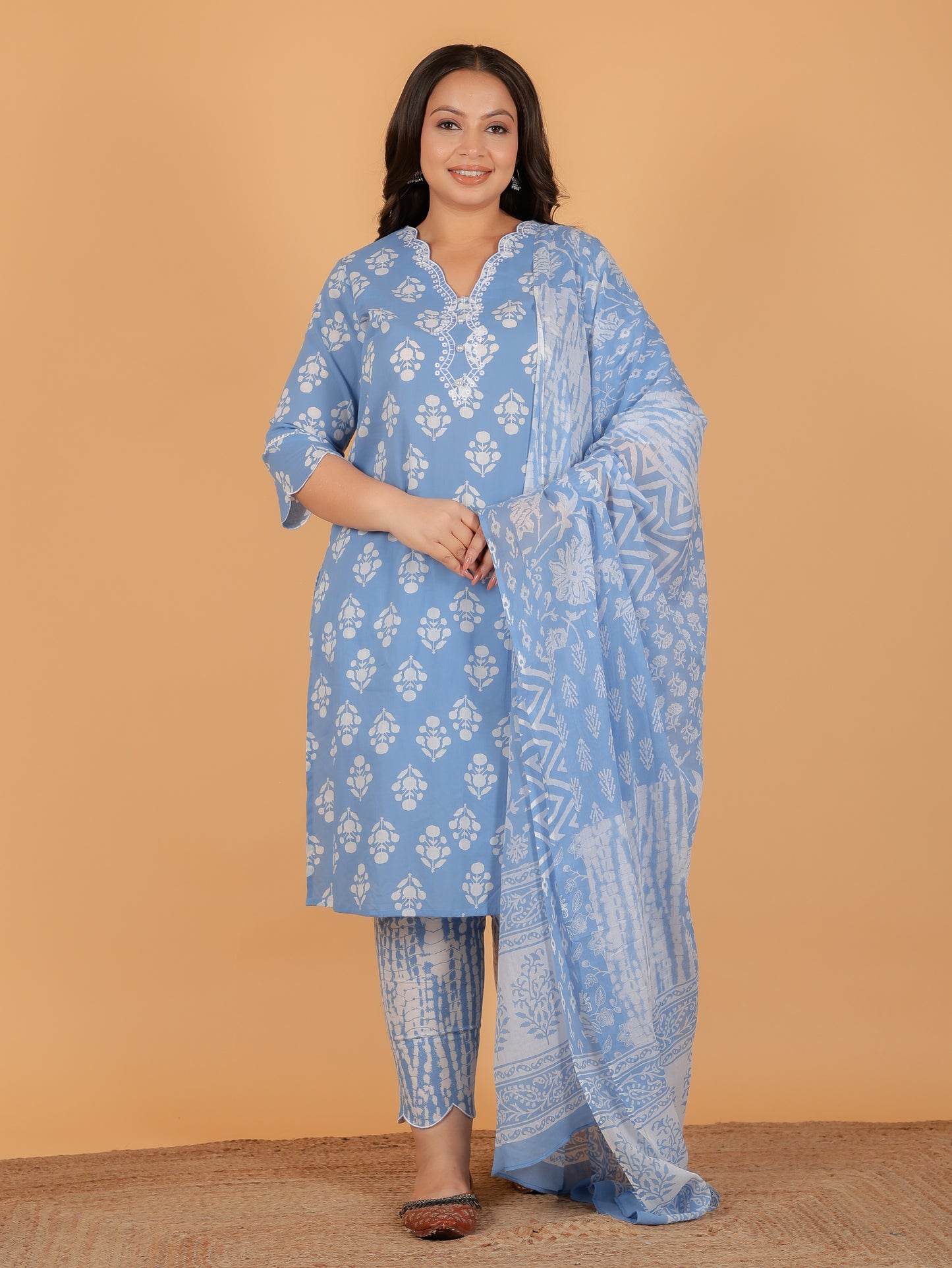 Soft Cotton Floral Kurta