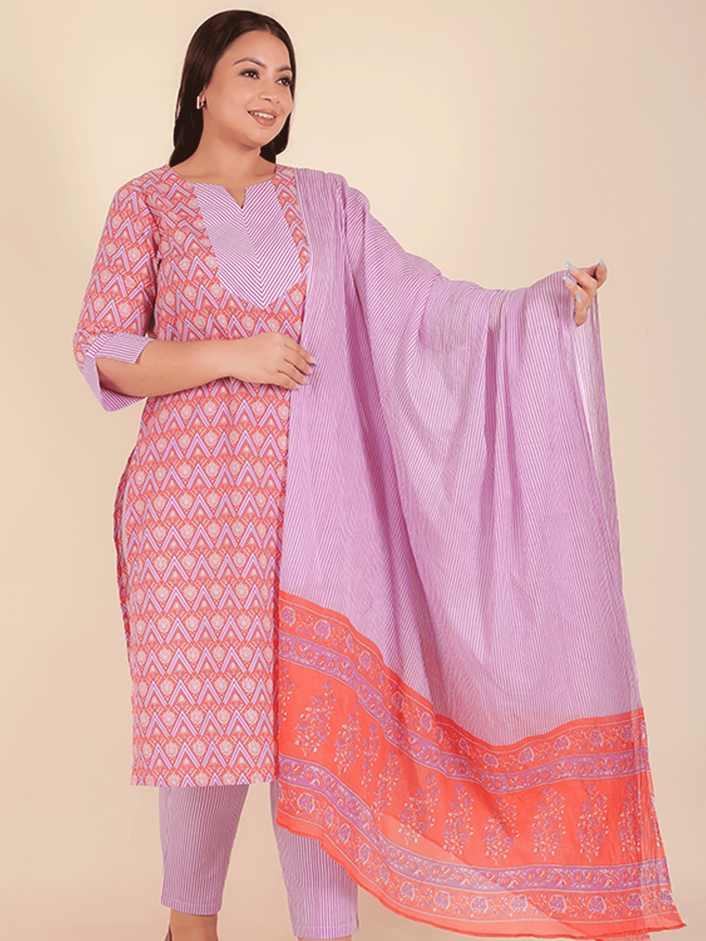 Soft Cotton Geometric Kurta