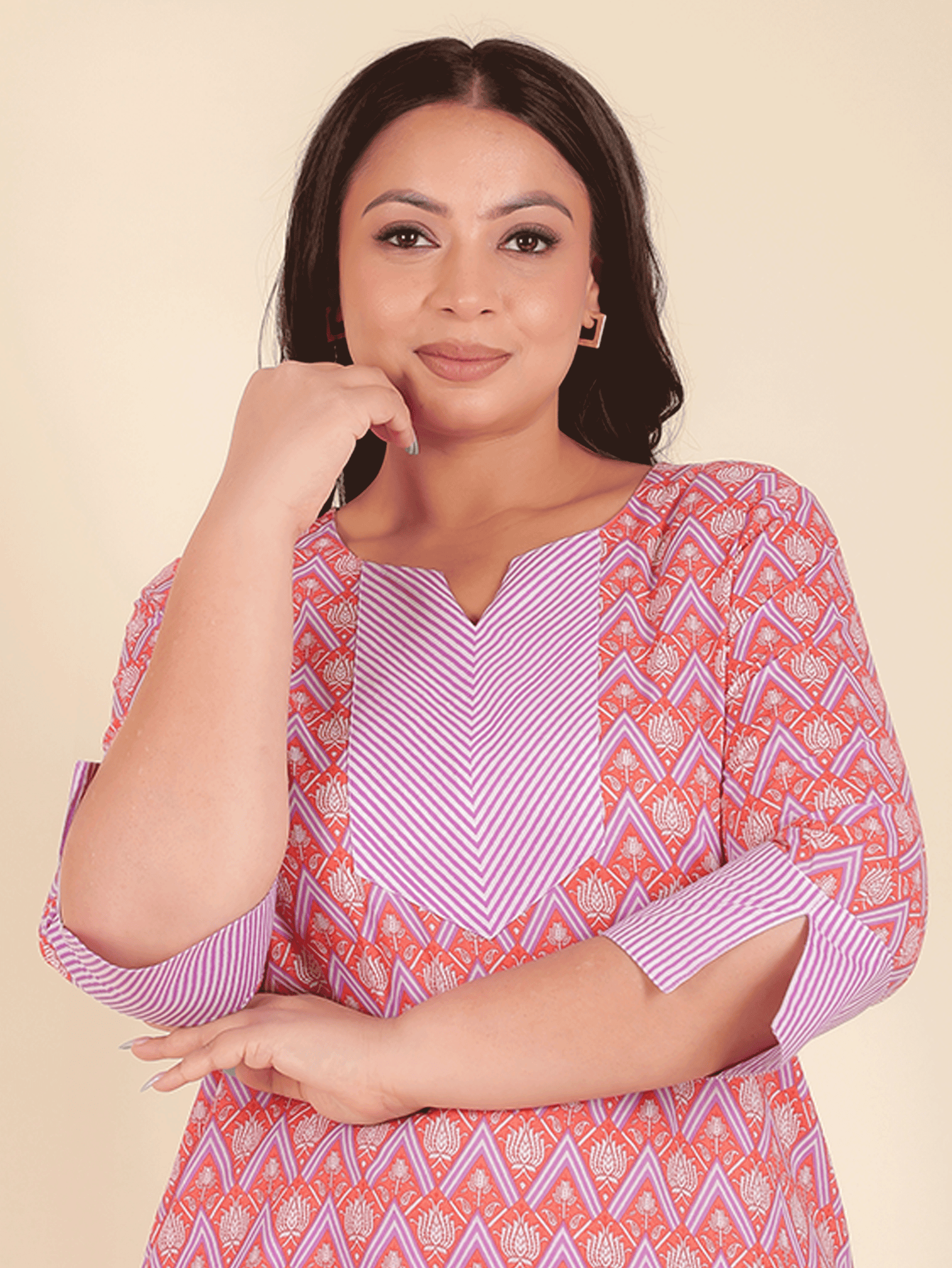 Soft Cotton Geometric Kurta