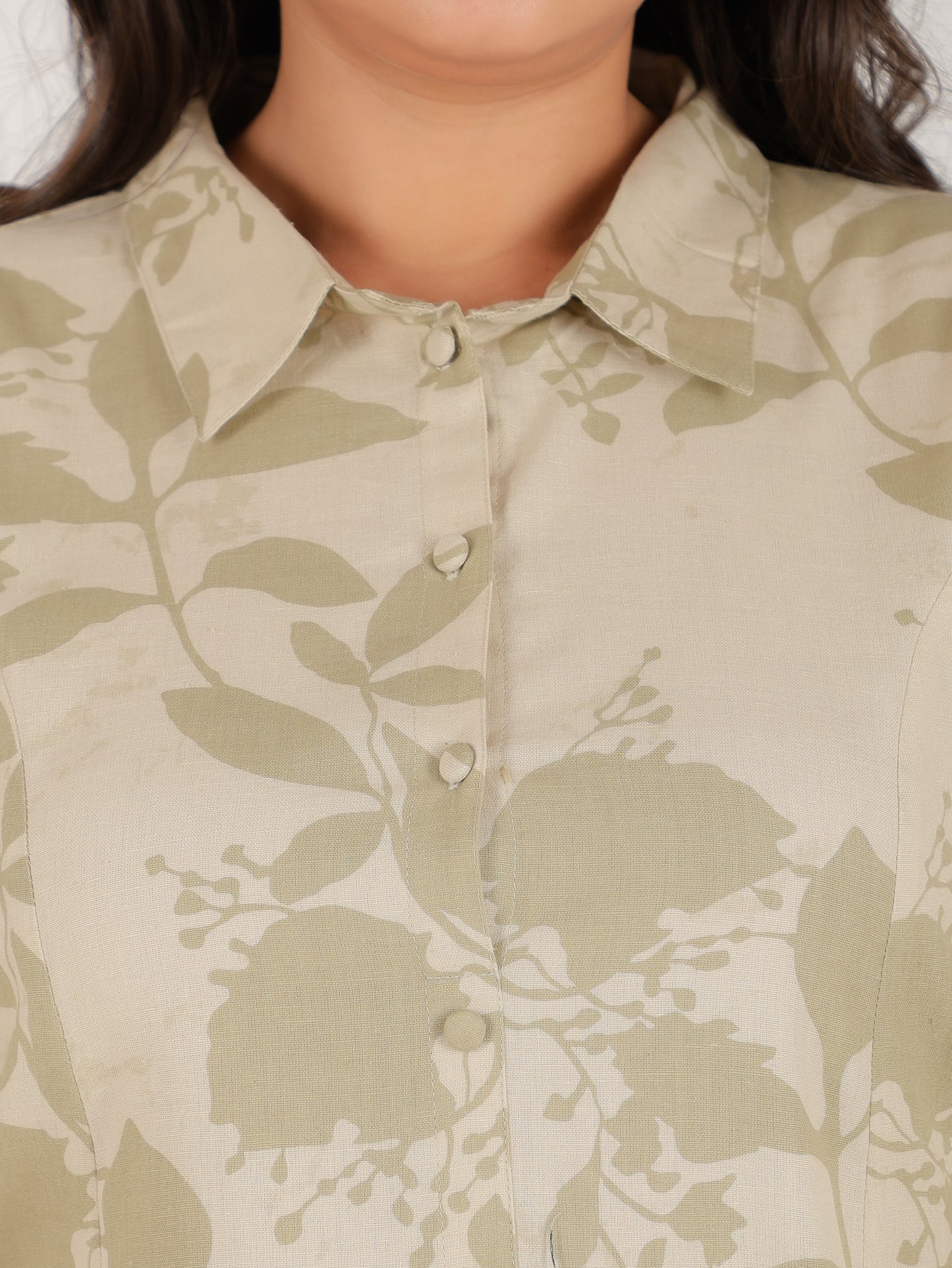 Linen Cotton Foliage Kurta