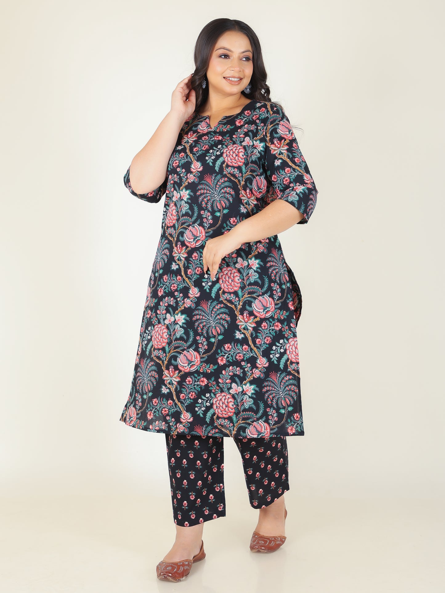 Soft Cotton Floral Kurta