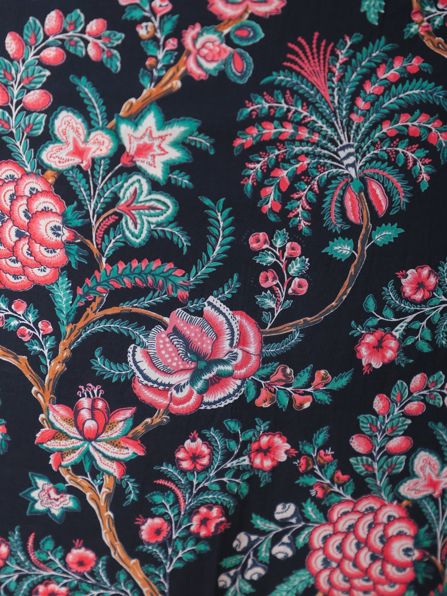 Soft Cotton Floral Straight Black Kurta