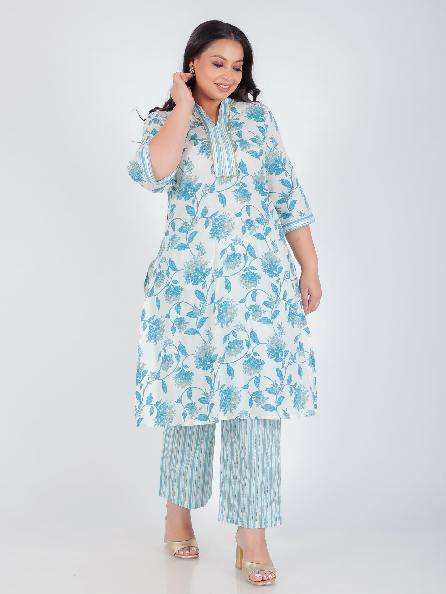 Soft Cotton Floral Kurta