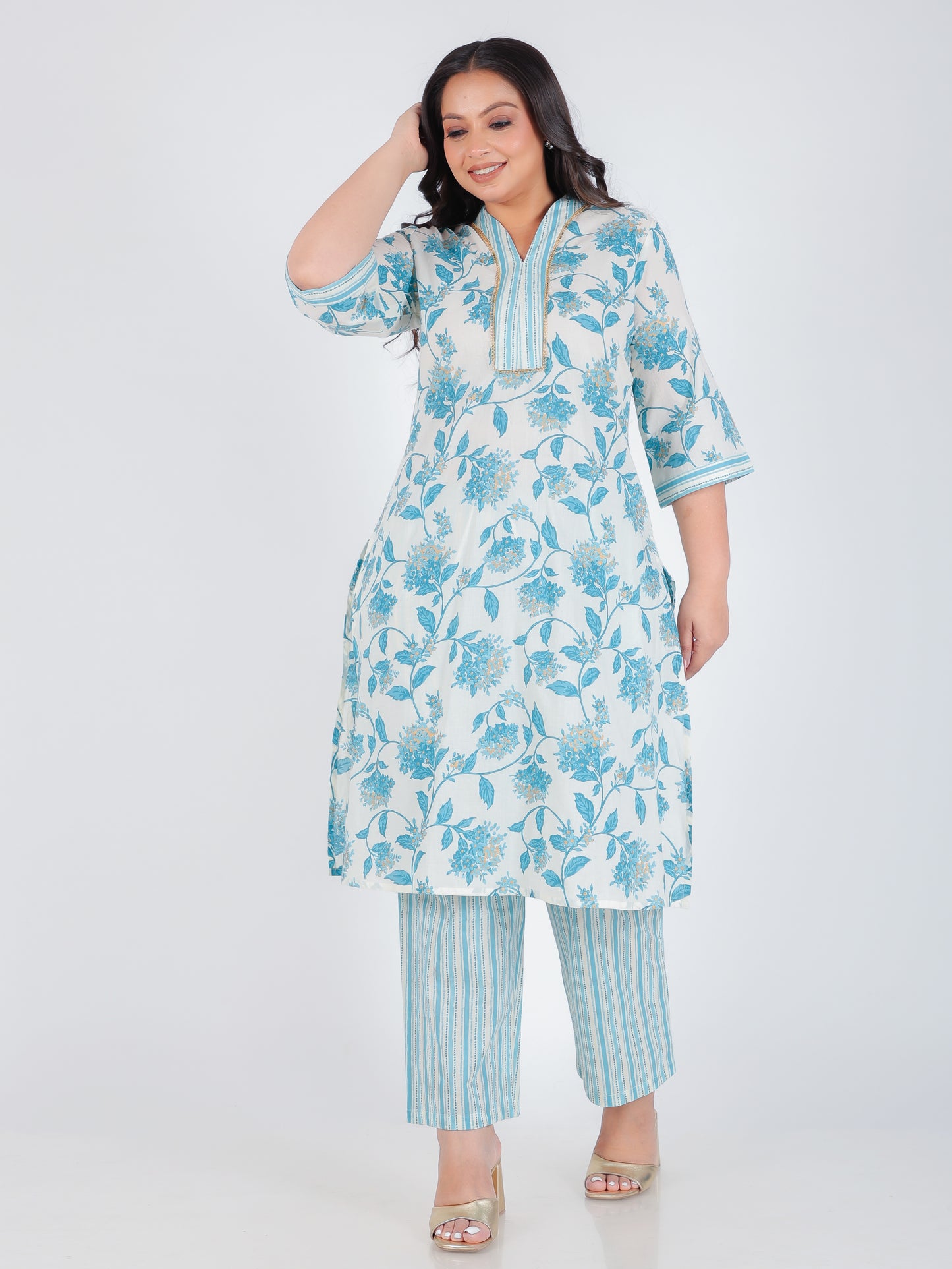 Soft Cotton Floral Kurta