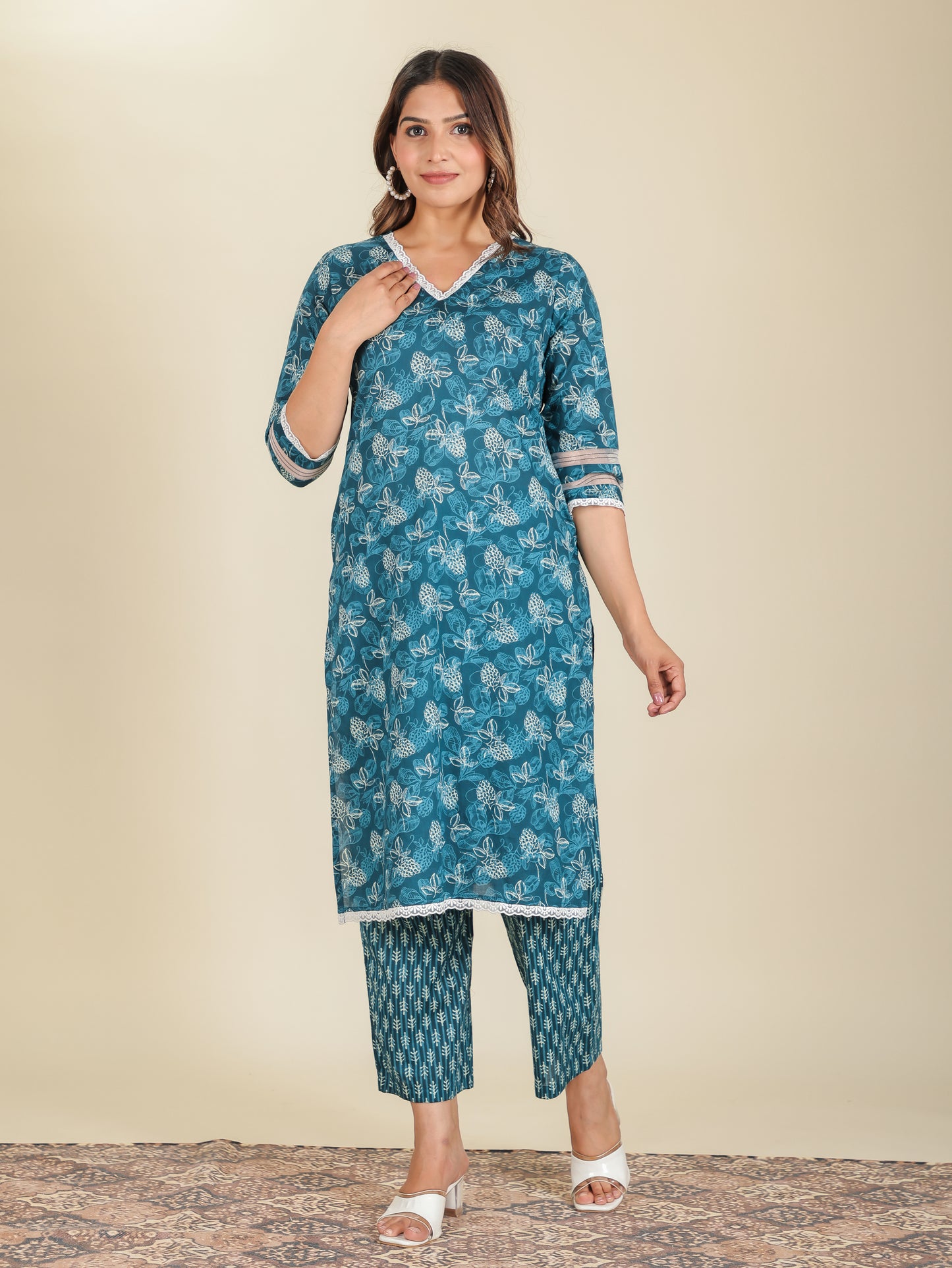 Soft Cotton Floral Kurta