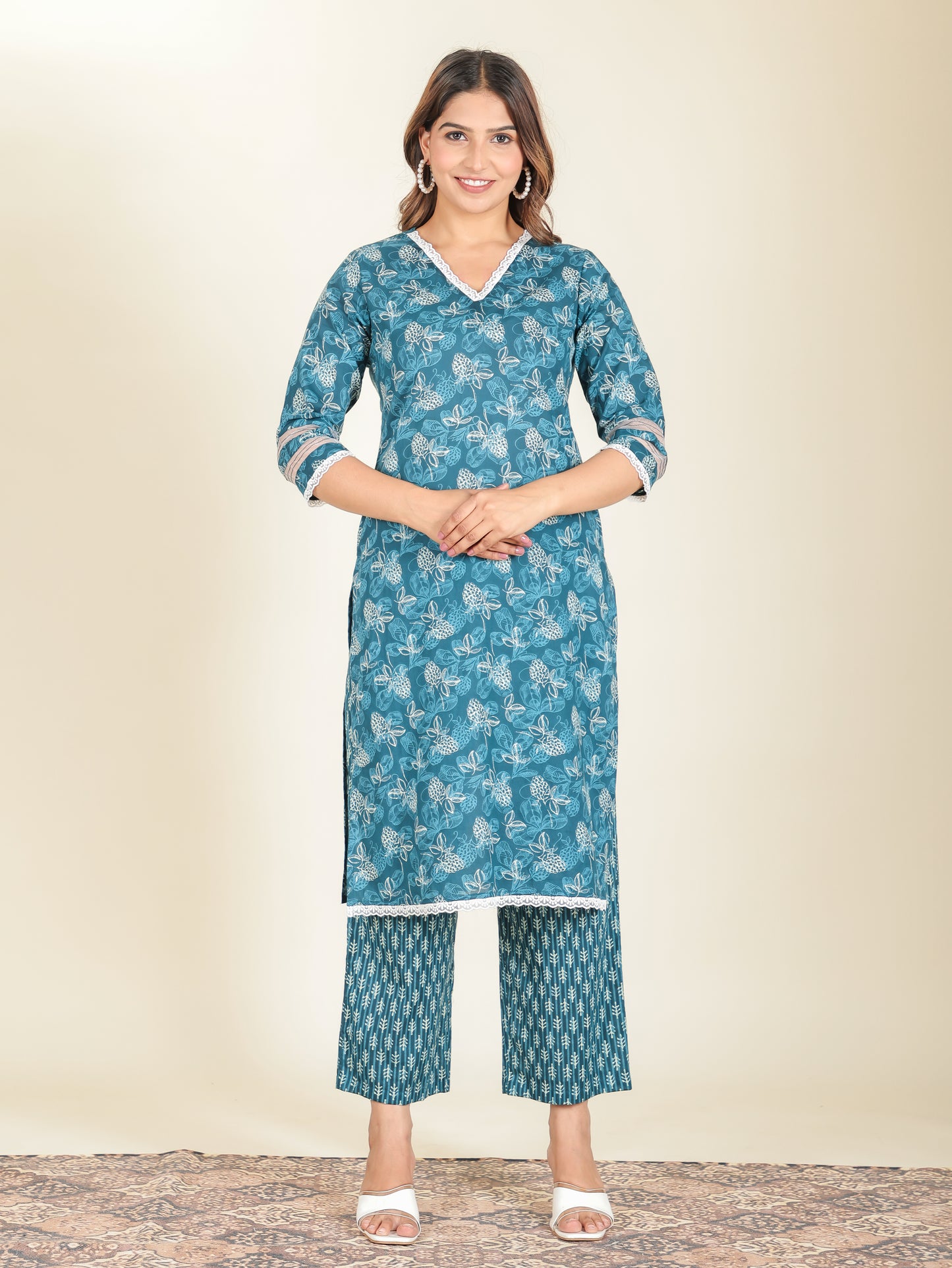 Soft Cotton Floral Kurta