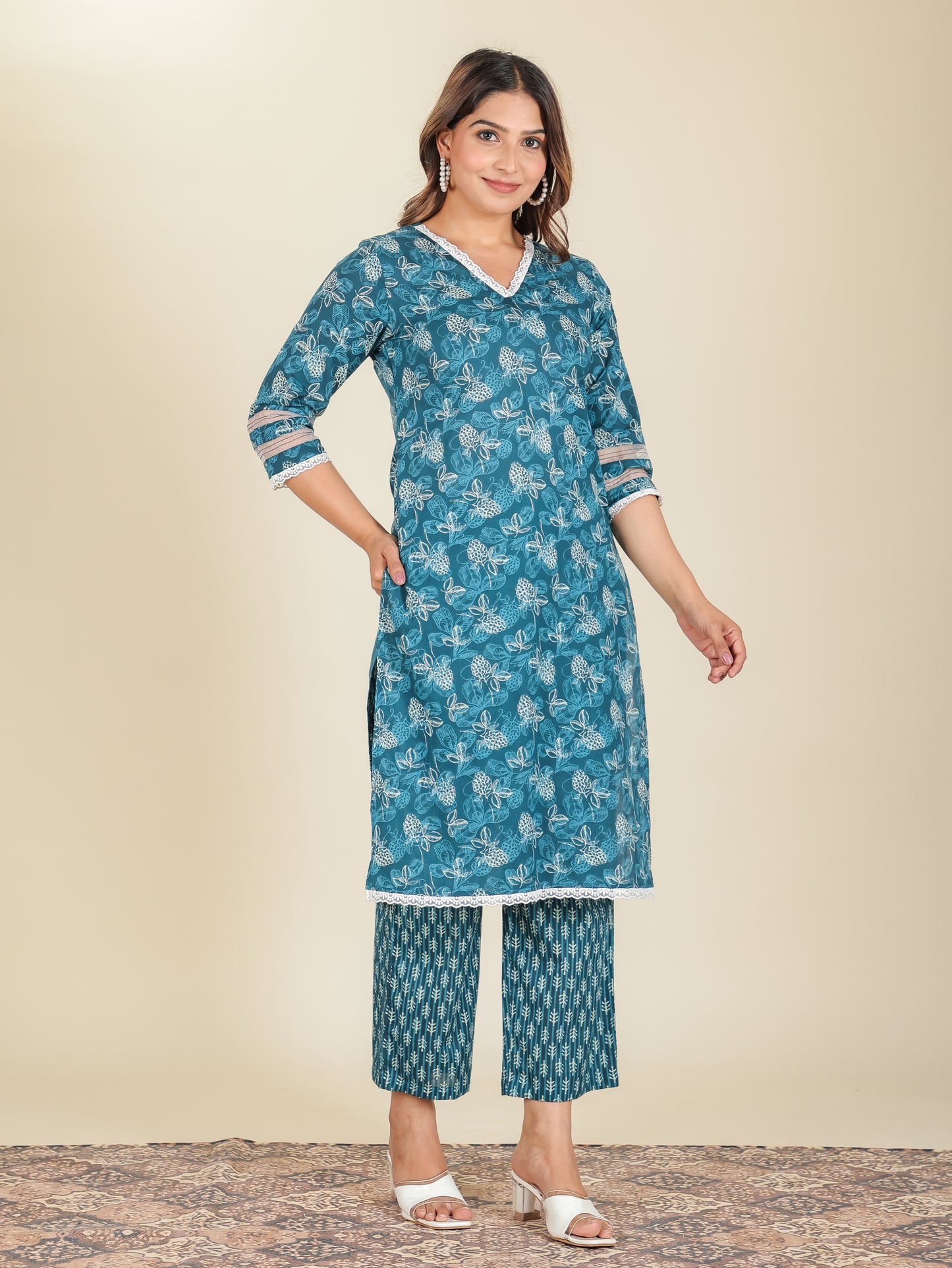 Soft Cotton Floral Kurta