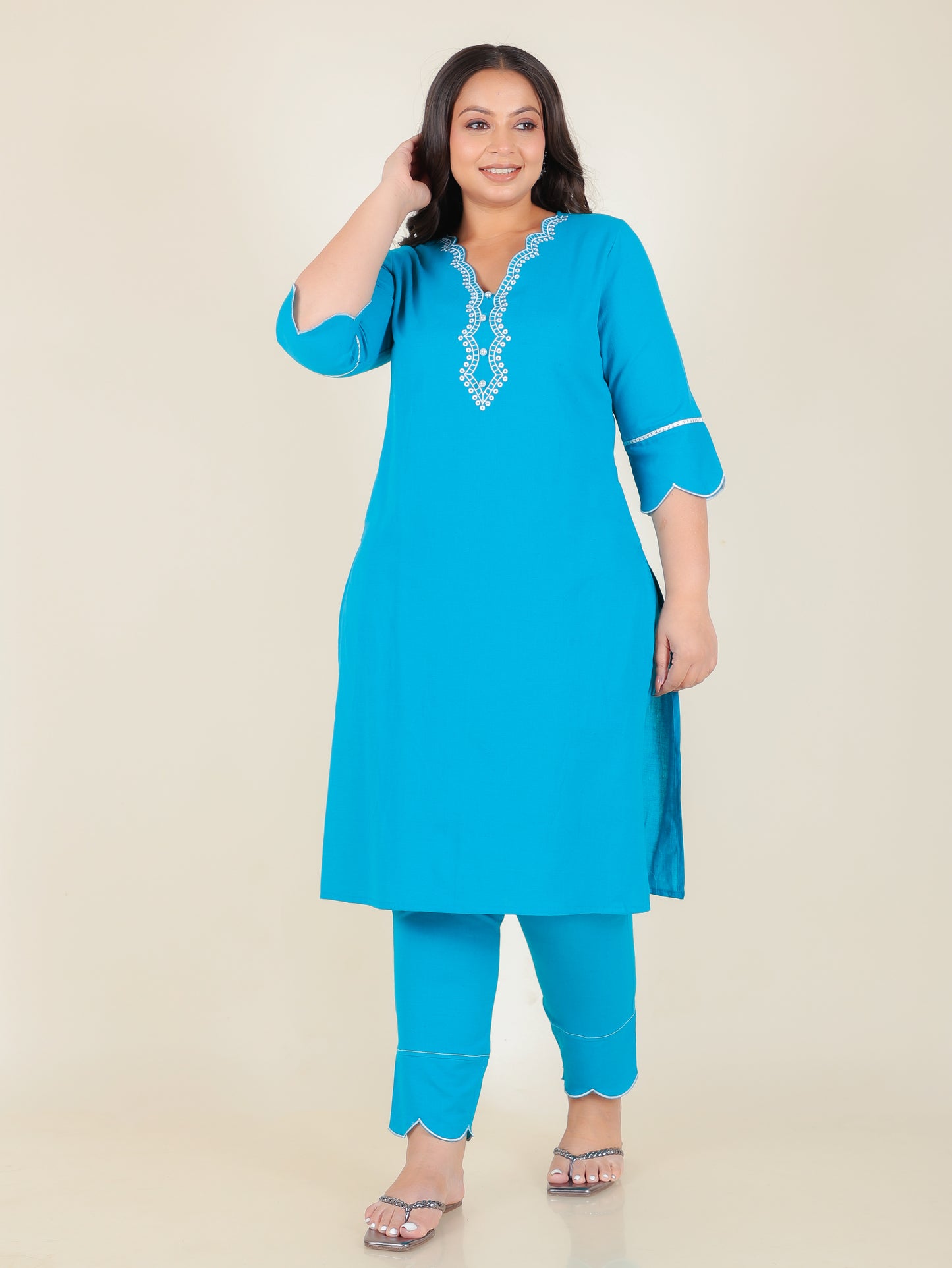 Linen Cotton Solid Kurta