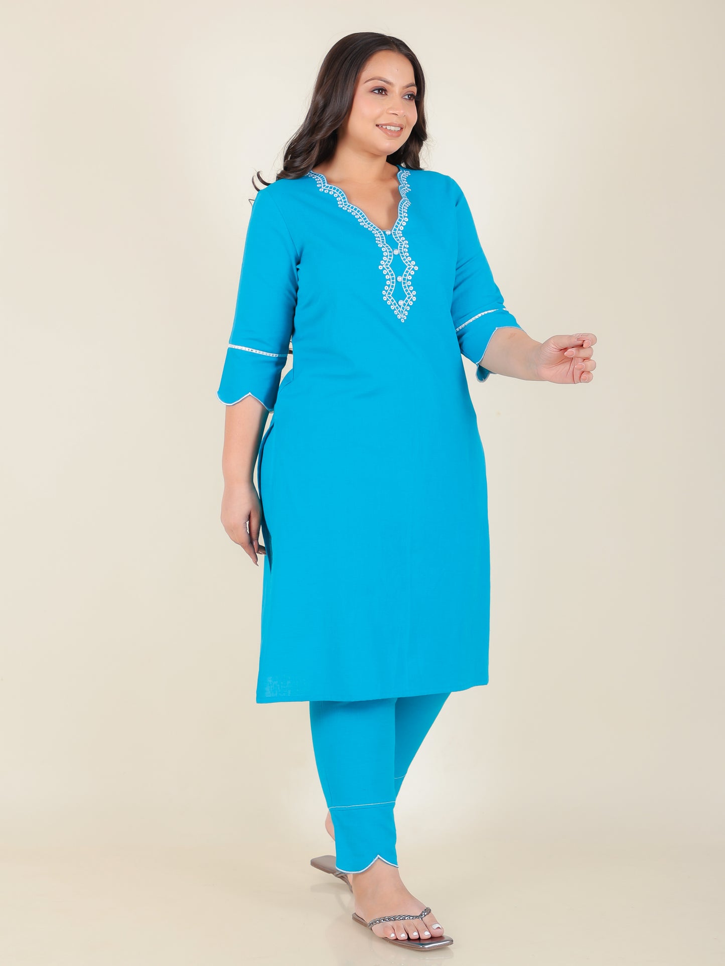 Linen Cotton Solid Kurta