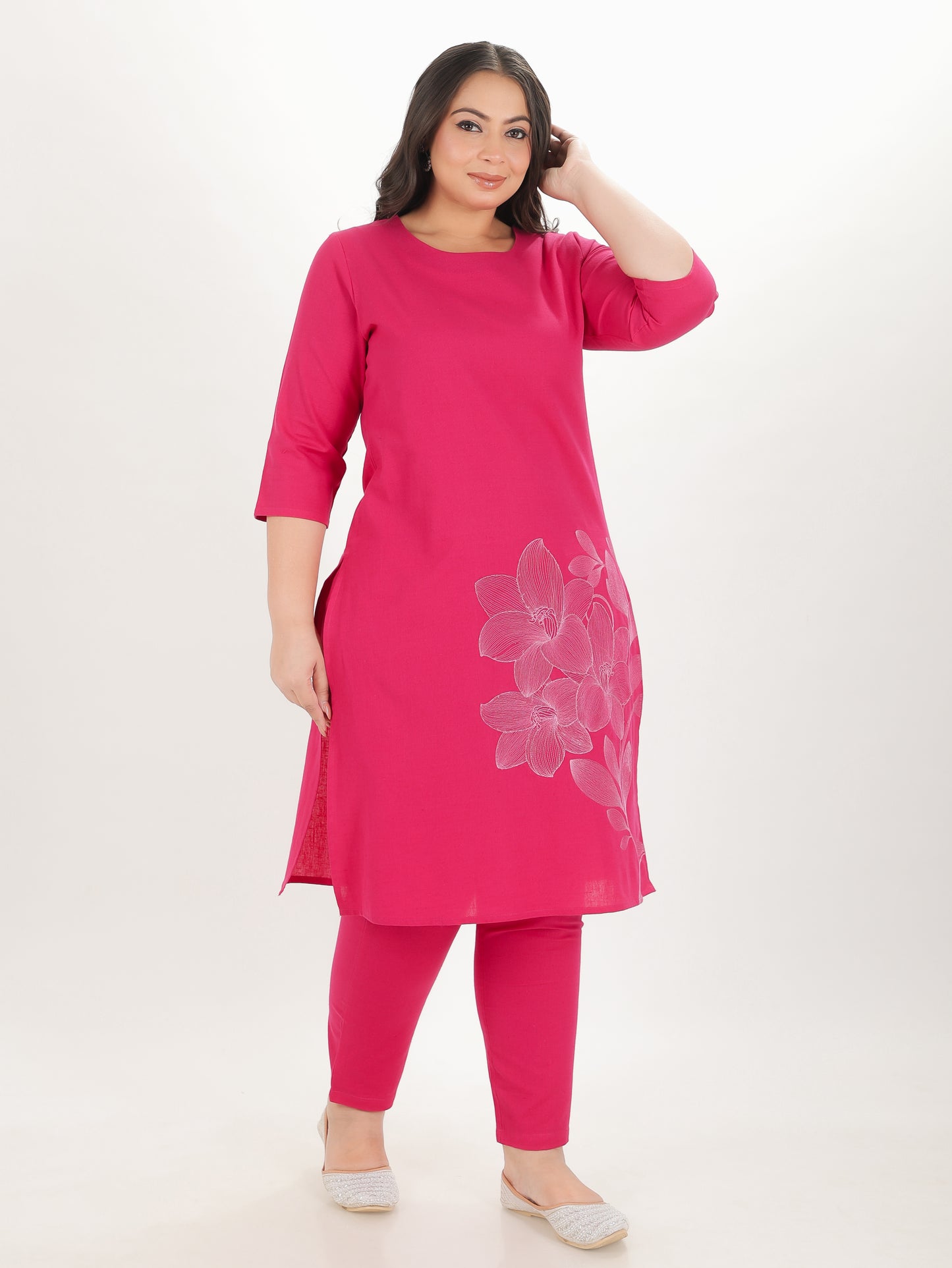 Linen Cotton Solid Kurta