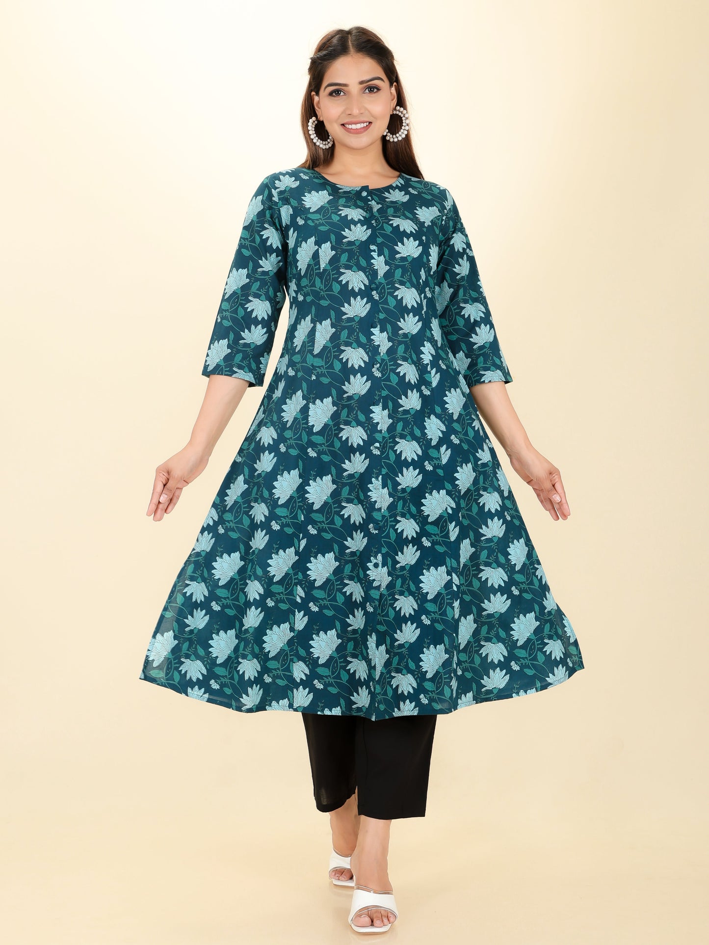 Soft Cotton Floral Kurta