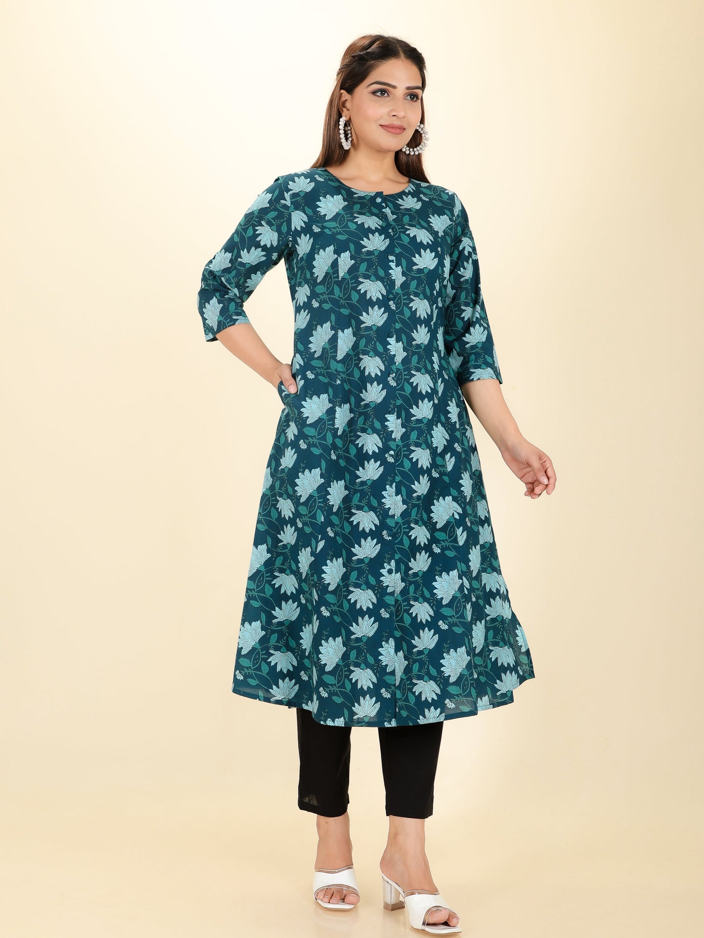 Soft Cotton Floral Kurta