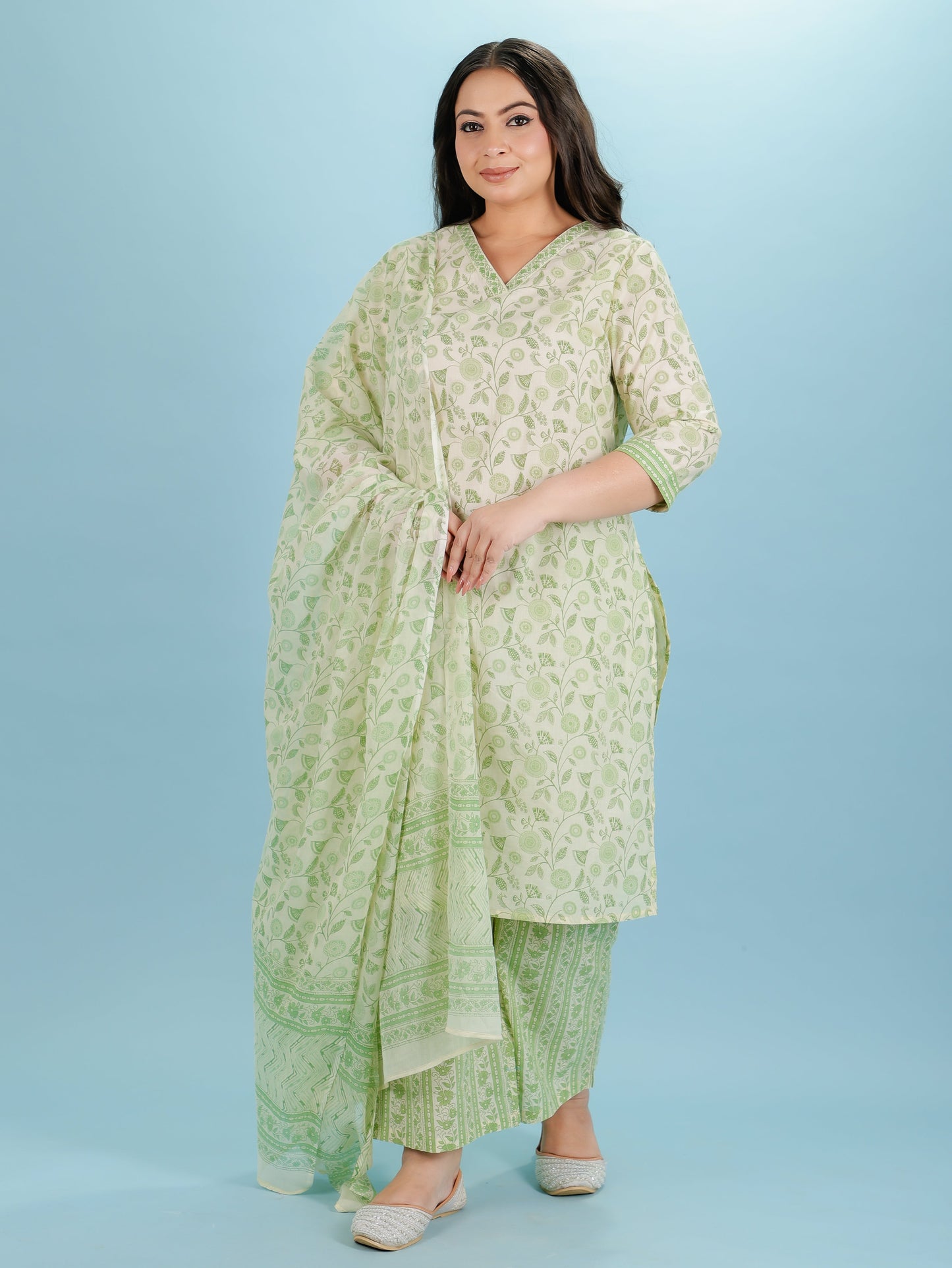 Soft Cotton Floral Kurta