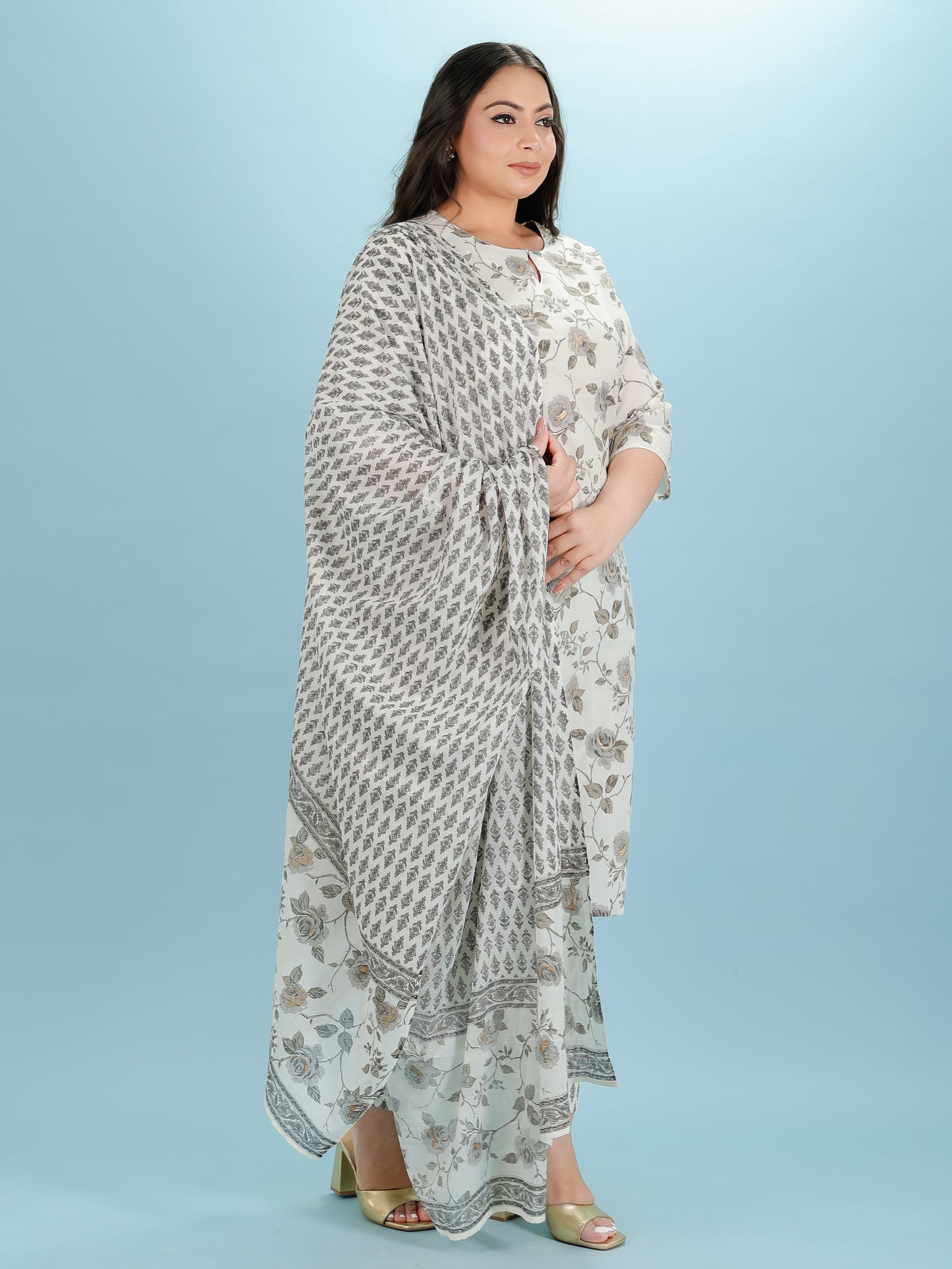 Soft Cotton Floral Kurta