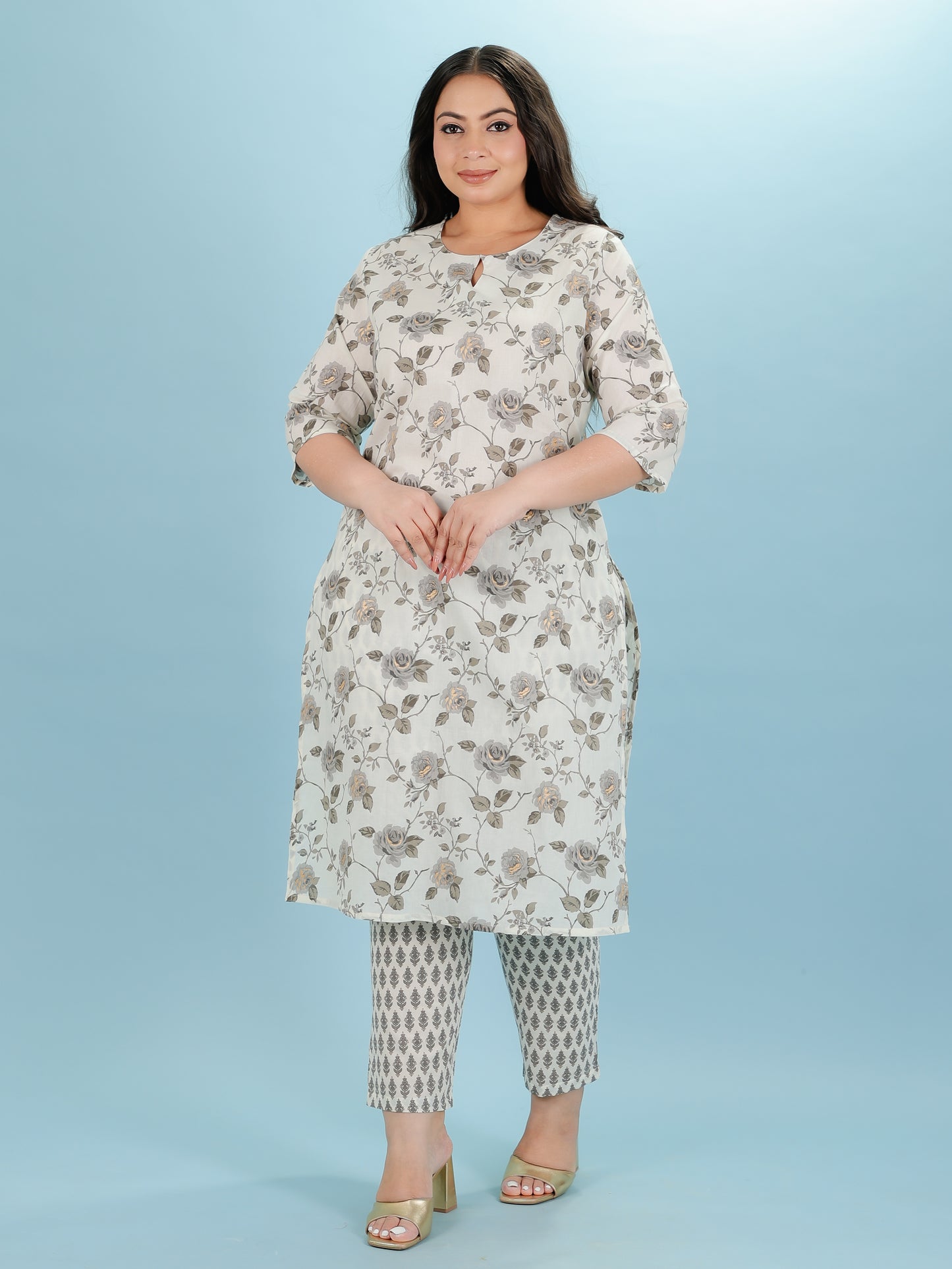 Soft Cotton Floral Kurta