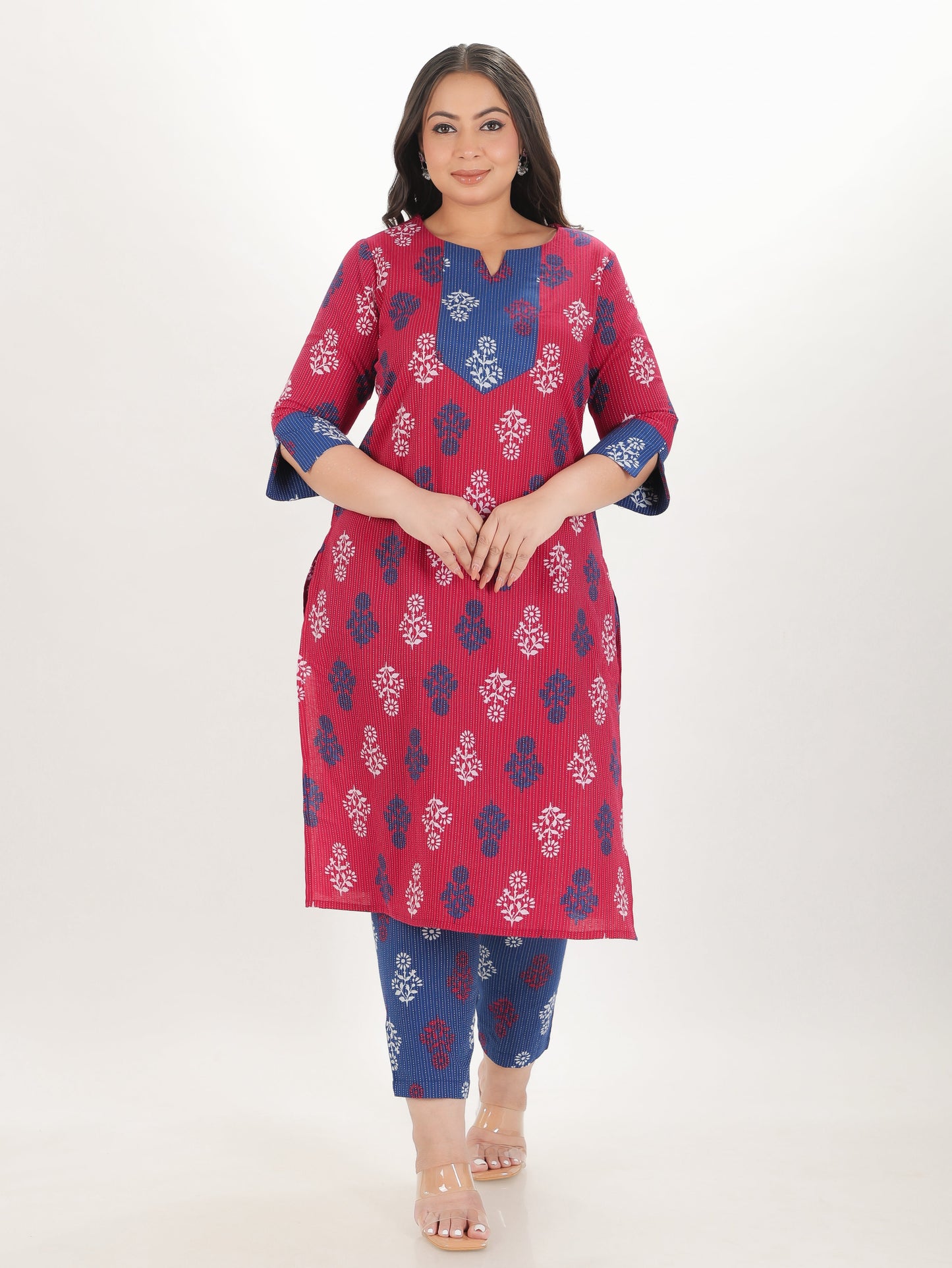 Kantha Cotton Floral Kurta