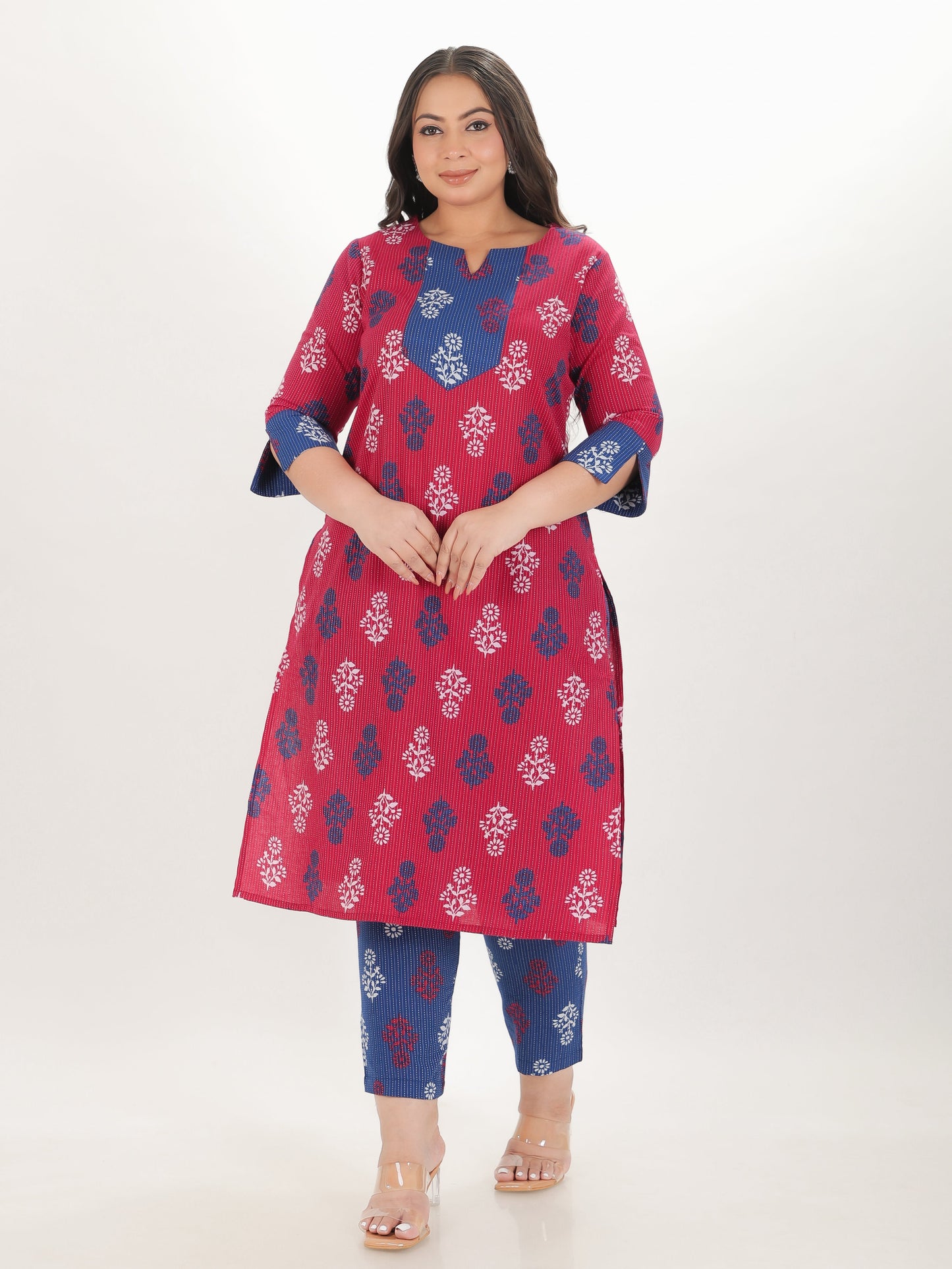 Kantha Cotton Floral Kurta