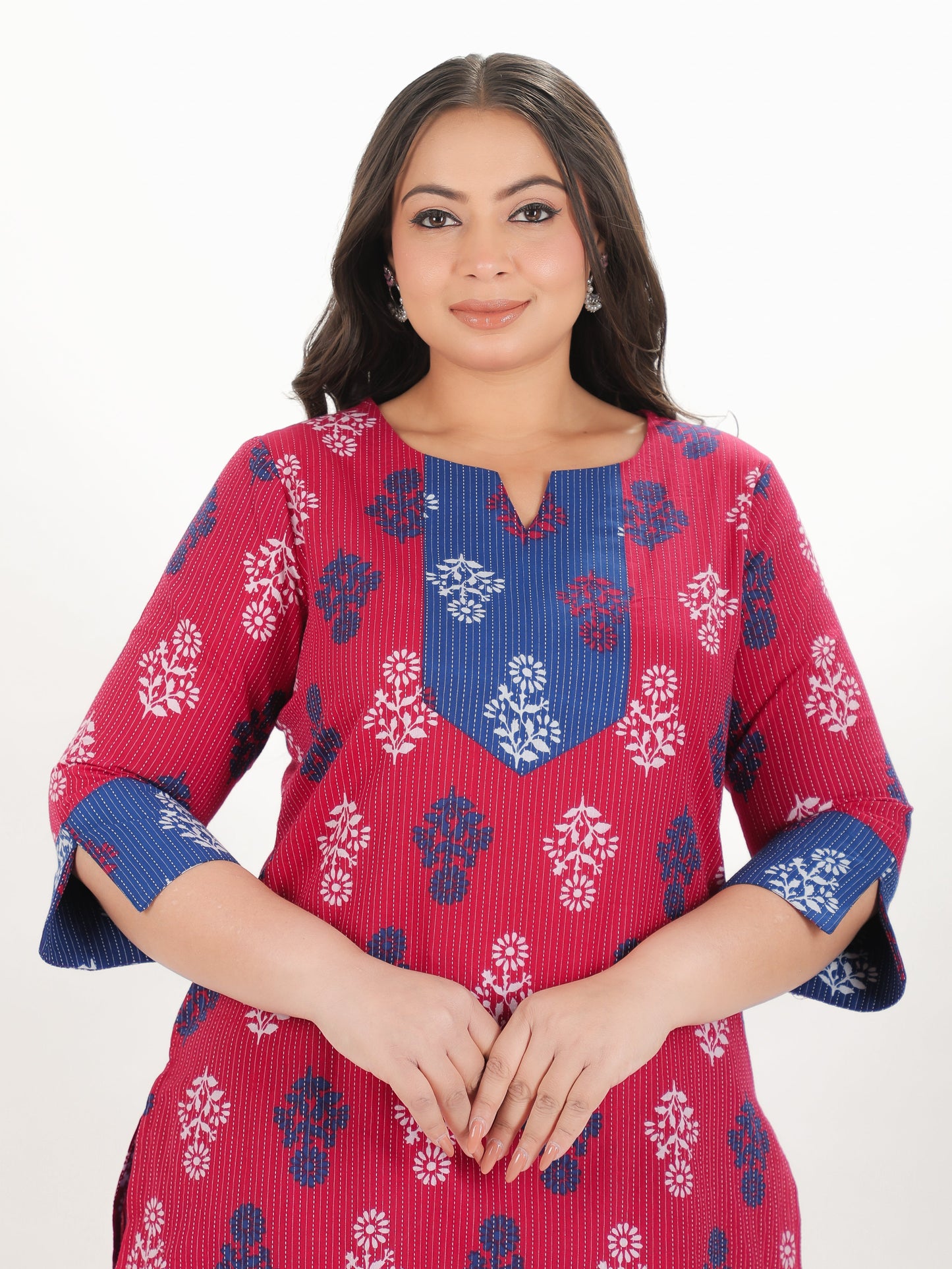 Kantha Cotton Floral Kurta