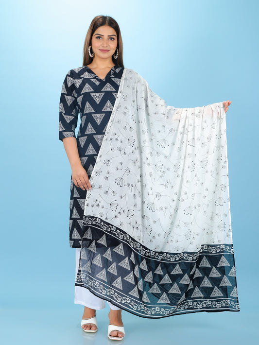 Voile Cotton Geometric Dupatta