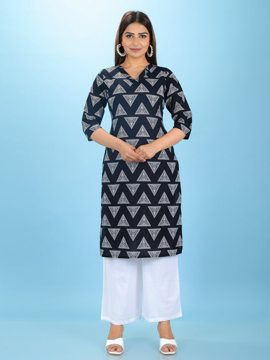 Soft Cotton Geometric Kurta