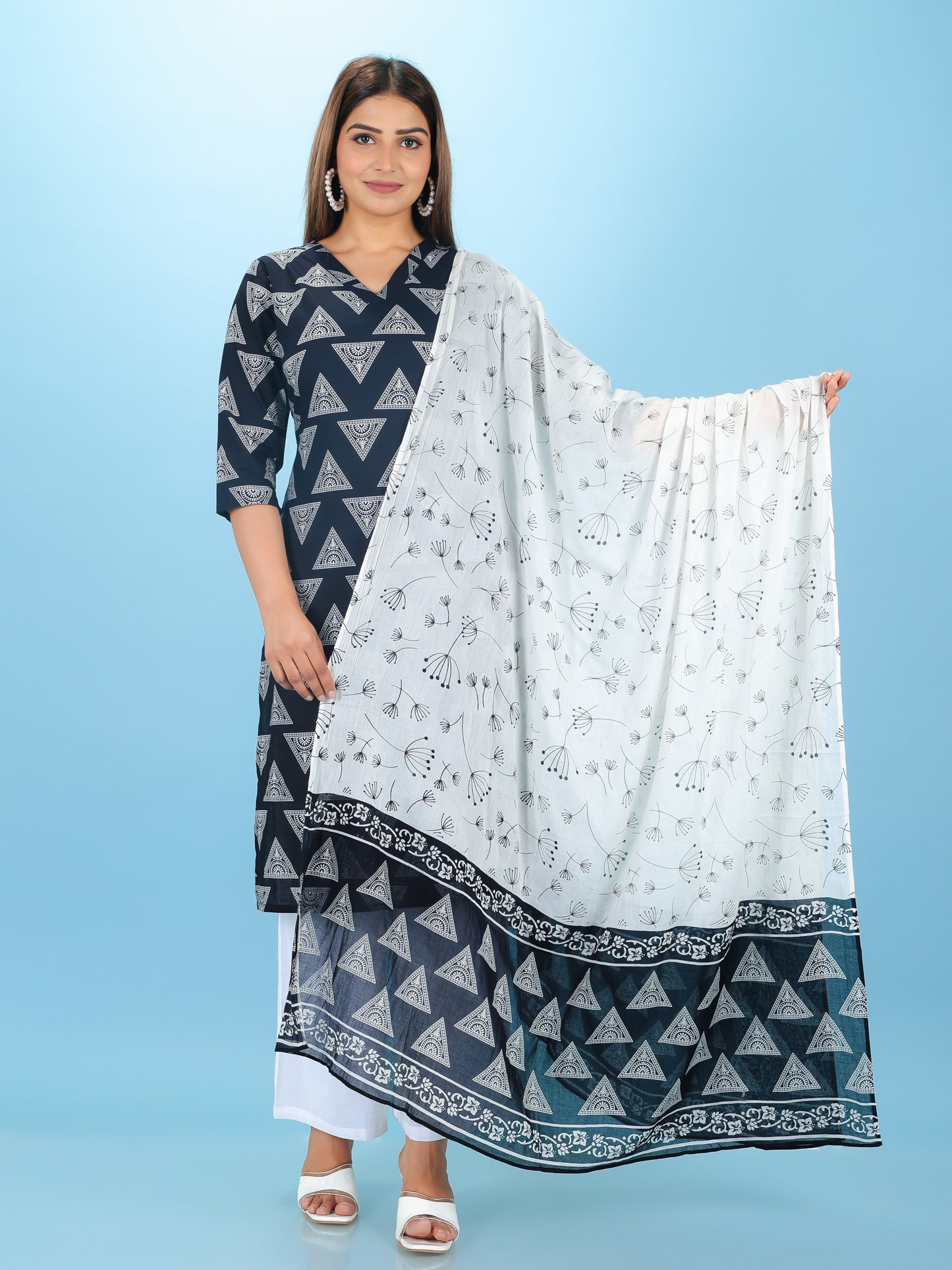 Soft Cotton Geometric Kurta