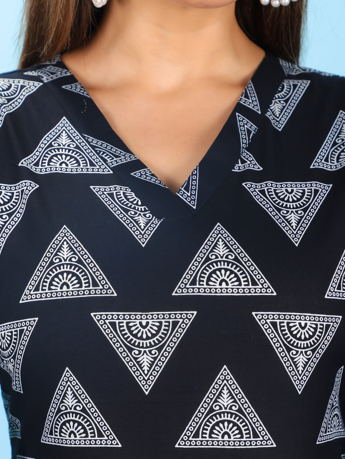 Soft Cotton Geometric Kurta