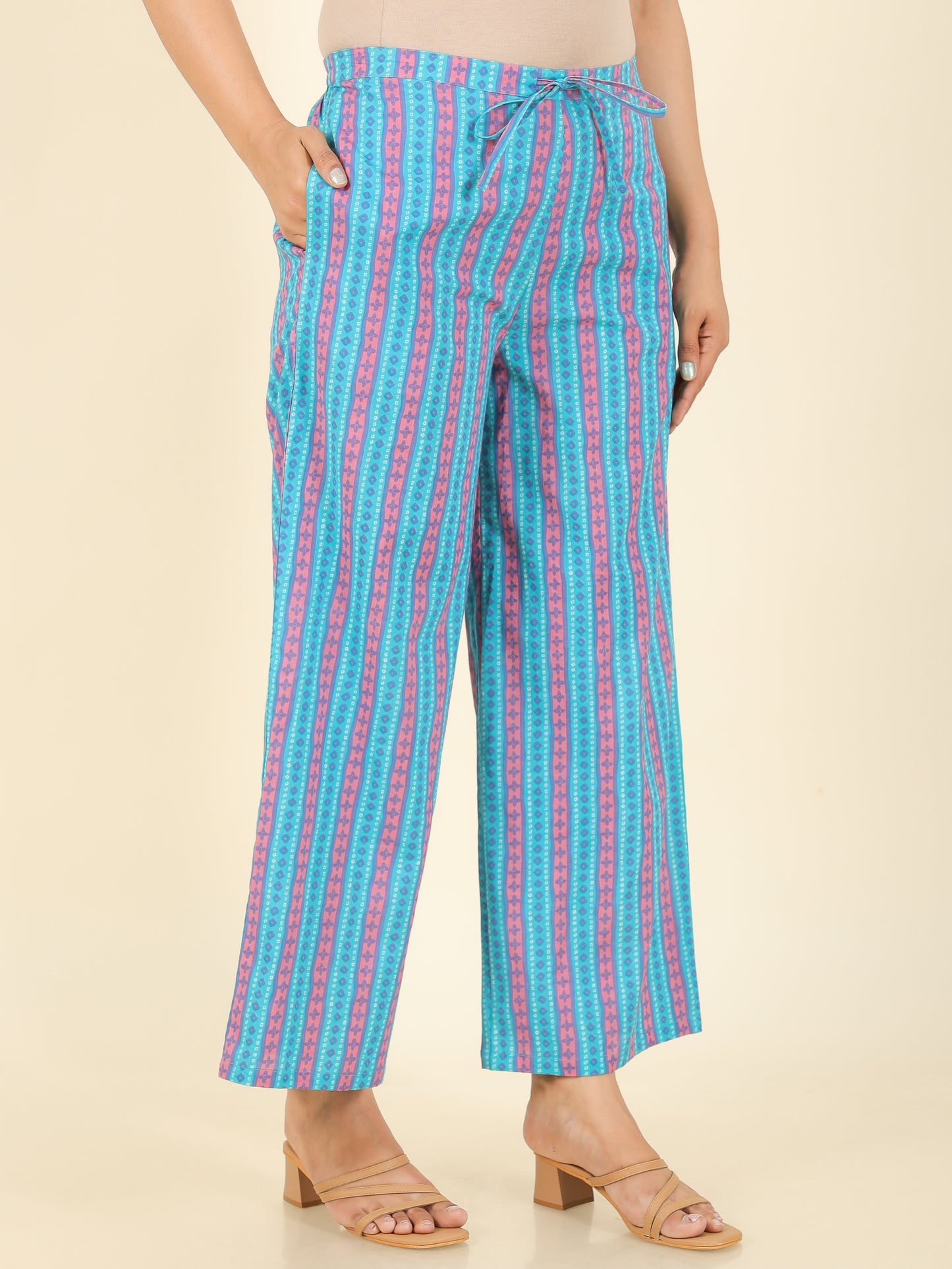 Soft Cotton Striped Palazzo